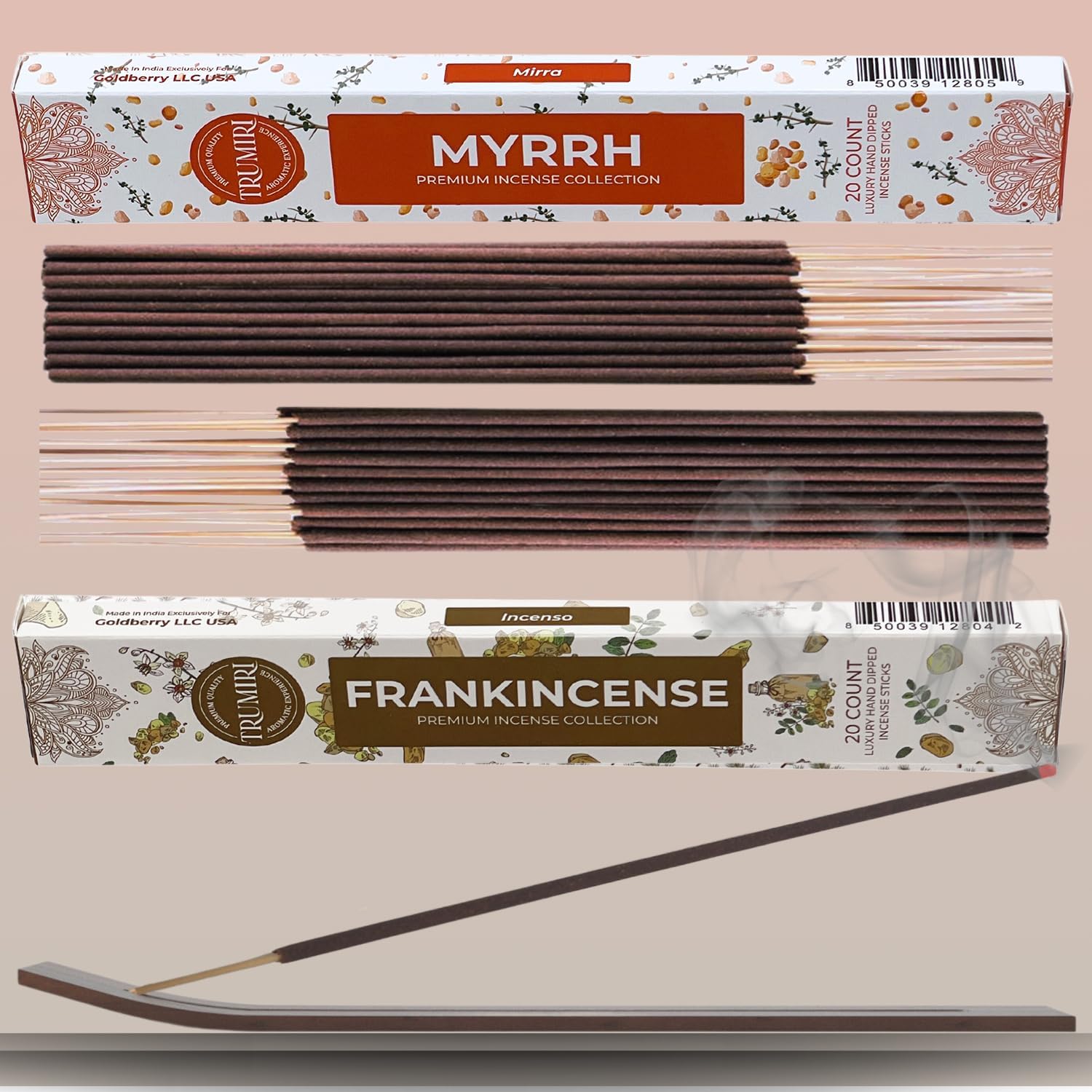 Trumiri Incense Sticks - 40 Pack 20 Frankincense 20 Myrrh