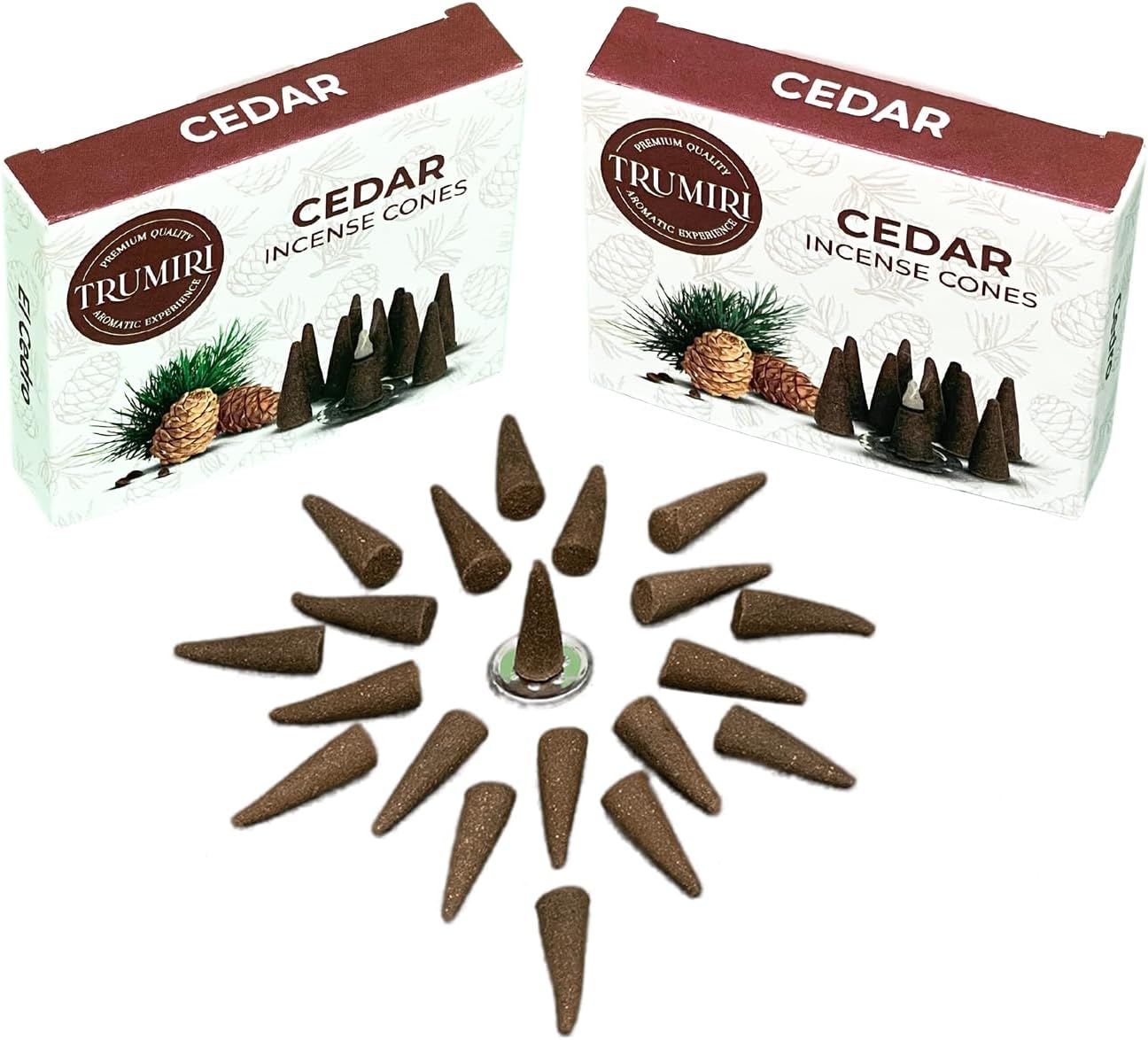 TRUMIRI Cedar Incense Cones - 20 Pack of 10 Dual Incense Cones