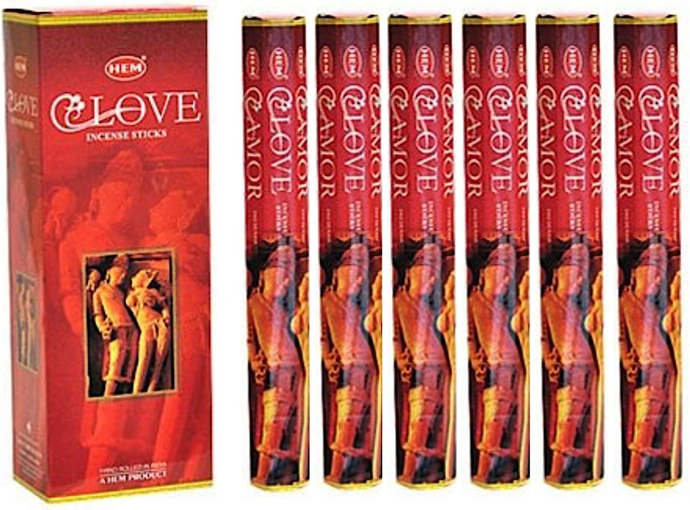 HEM Love Incense 6 x 20 Stick Tubes Box