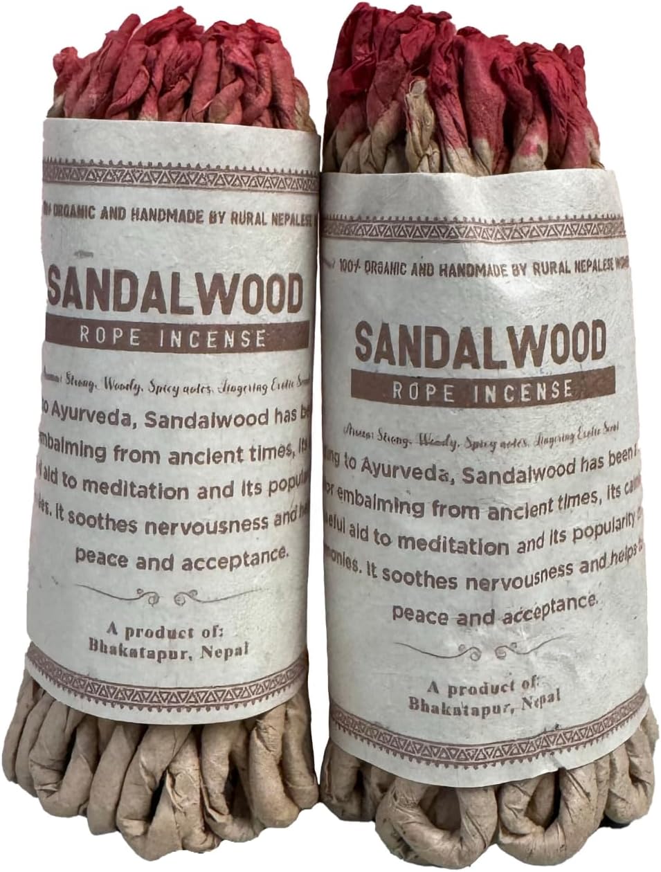 Sandalwood Tibetan Organic Handmade Rope Incense - 2 Bundles 90pcs