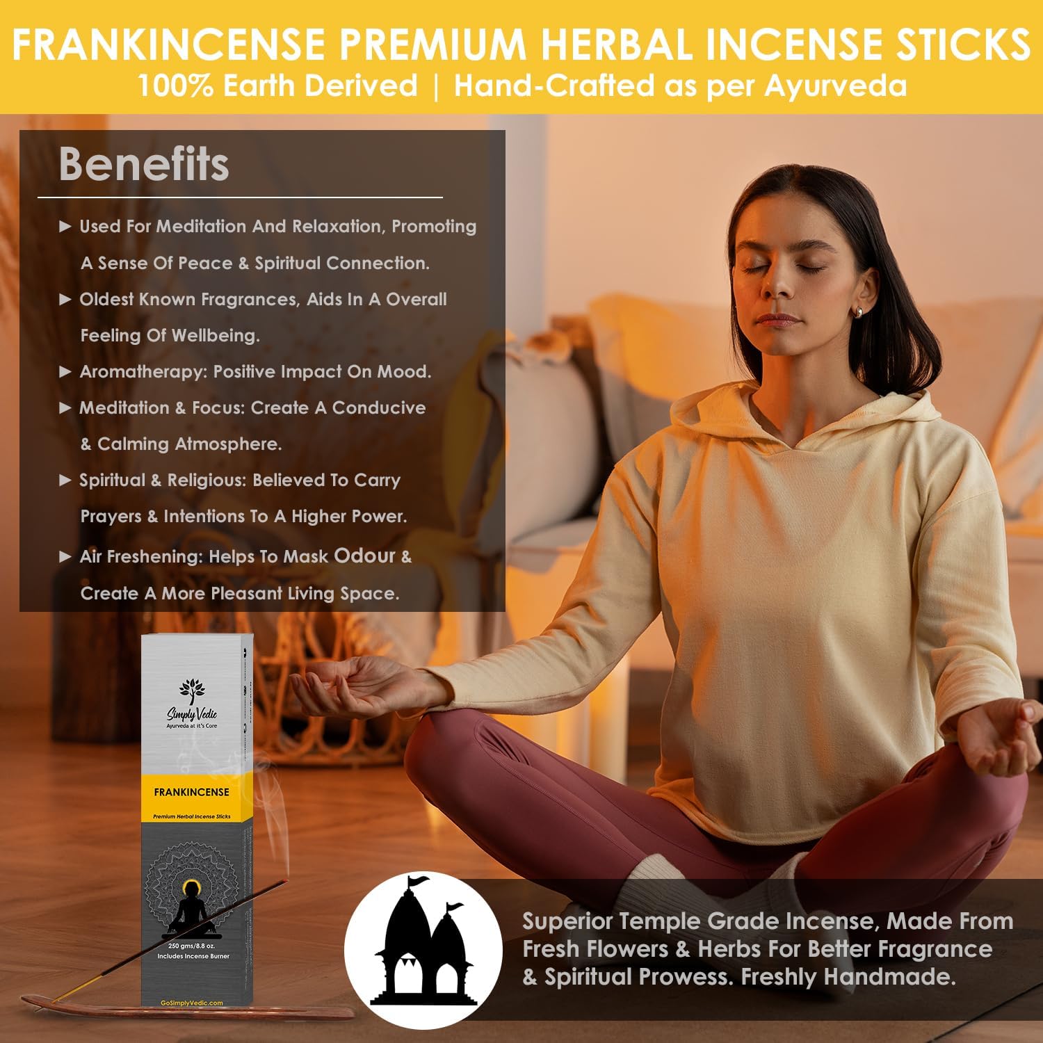 Frankincense Incense Sticks 250g with Holder