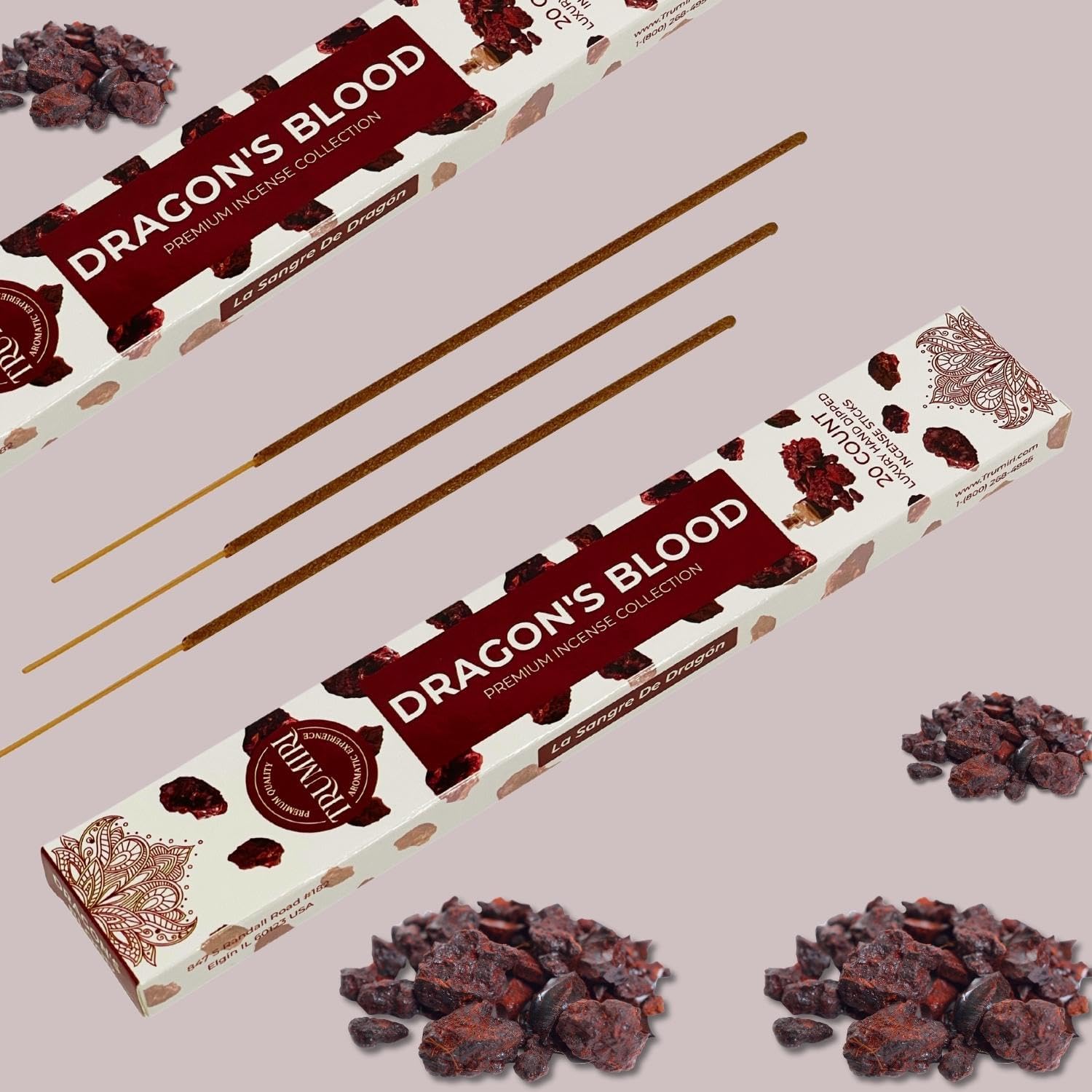 Dragons Blood Incense Sticks for Protection - 40 Sticks in Dual Pack