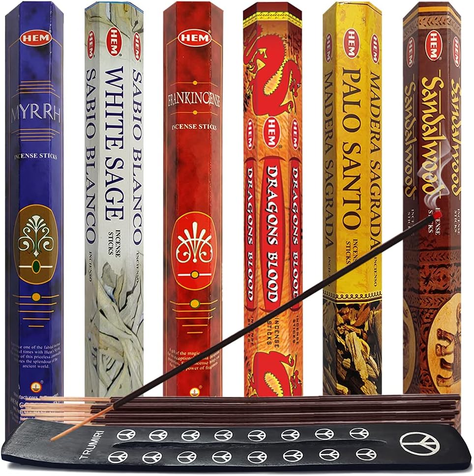 Hem Incense Sticks Variety Pack with Holder