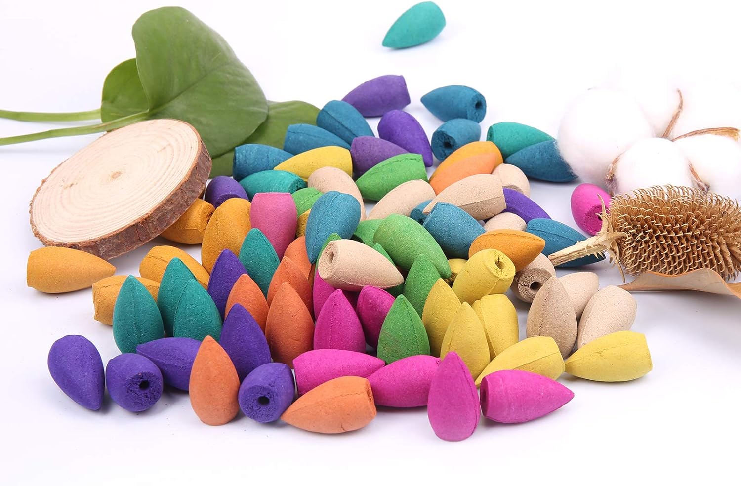 OTOFY Backflow Incense Cones 180 Pcs Natural Floral Waterfall Incense