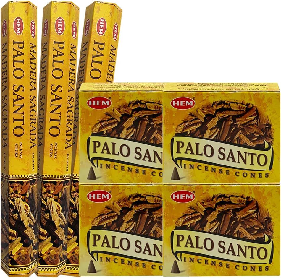 TRUMIRI Palo Santo Incense Sticks and Cones Bundle with Burner Holder