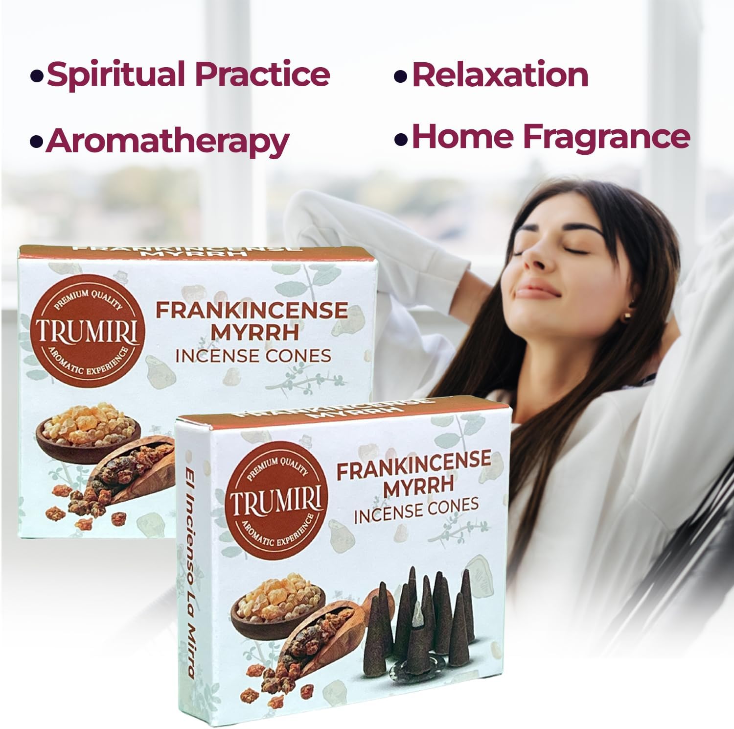 Frankincense Myrrh Incense Cones - 60 Pack