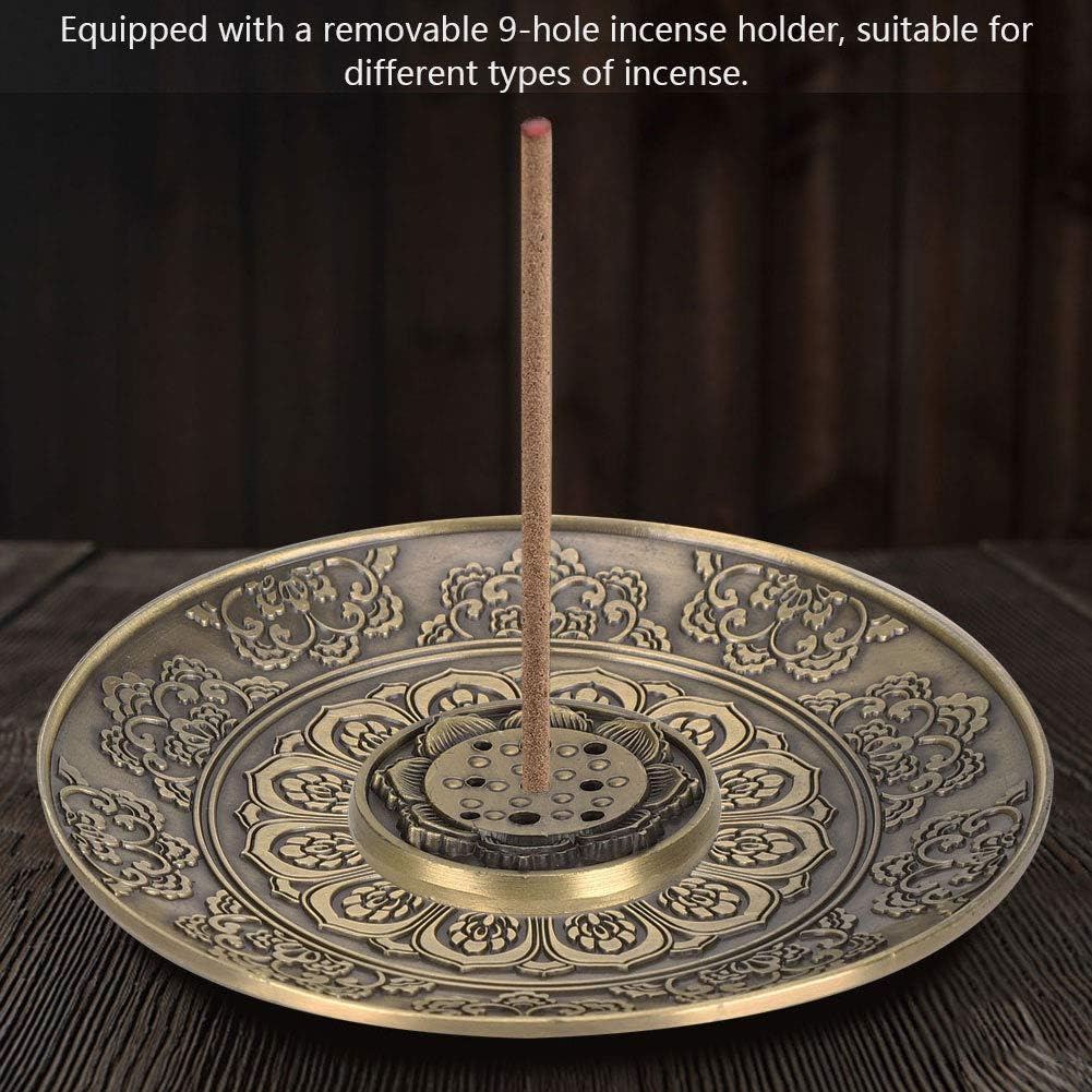 Luxurious Bronze Lotus Incense Holder with 9 Holes