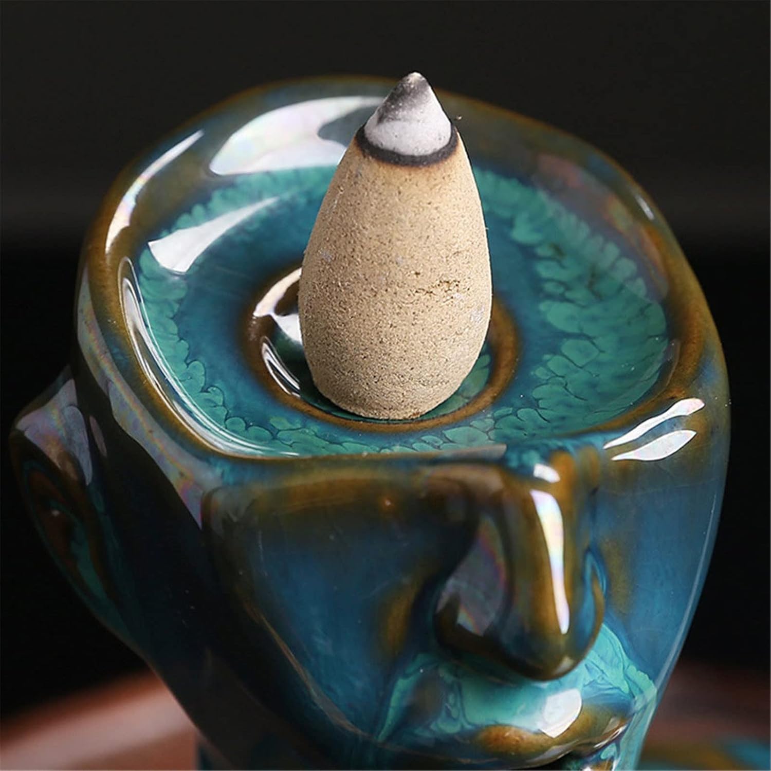 Ceramic Backflow Incense Burner with 20 Cones and Accessories