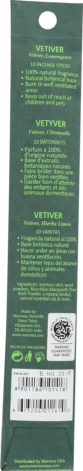 Maroma Eda Incense Vetiver 10 Count