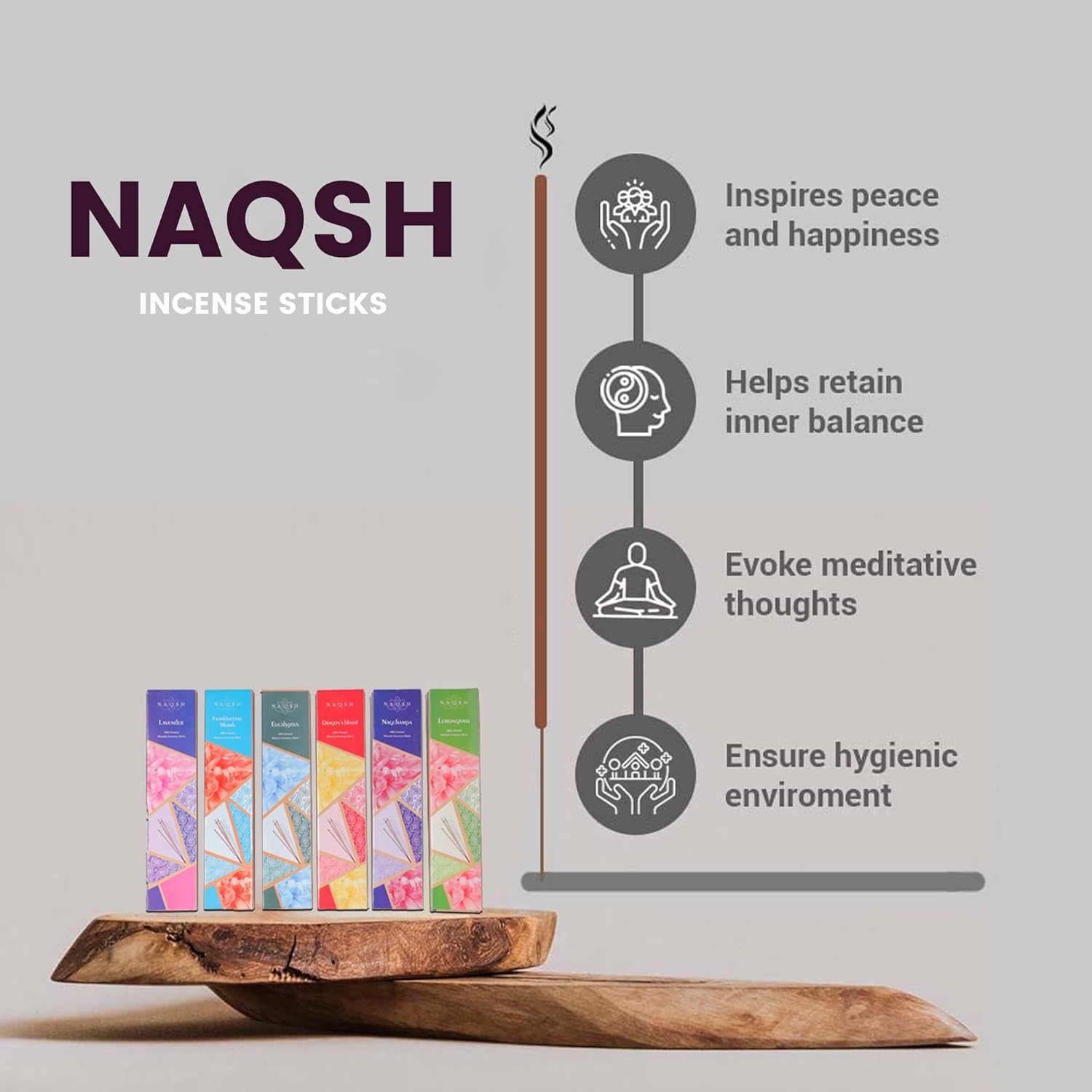 Naqsh Premium Hand-Rolled Incense Sticks Assorted 6 Pack
