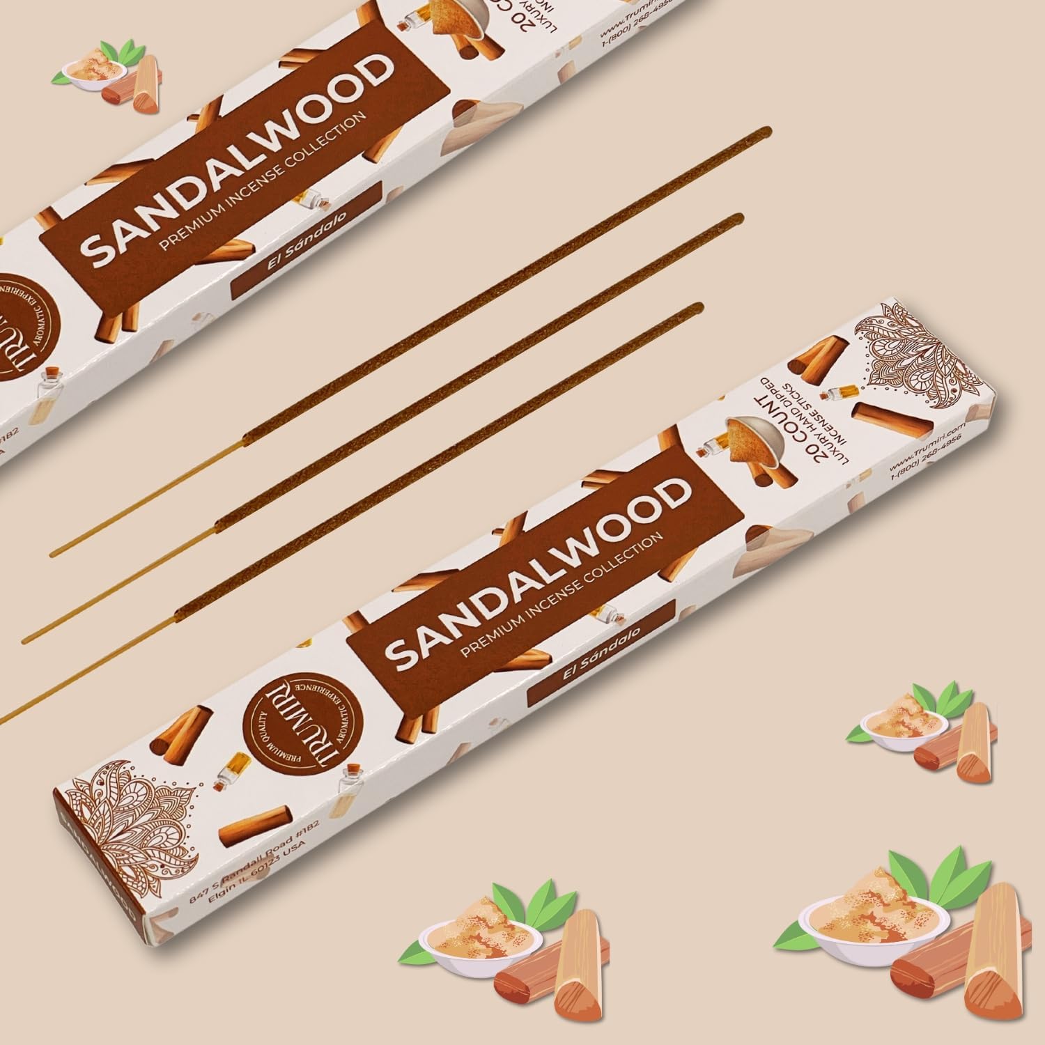 Sandalwood Incense Sticks - Dual Pack of 20