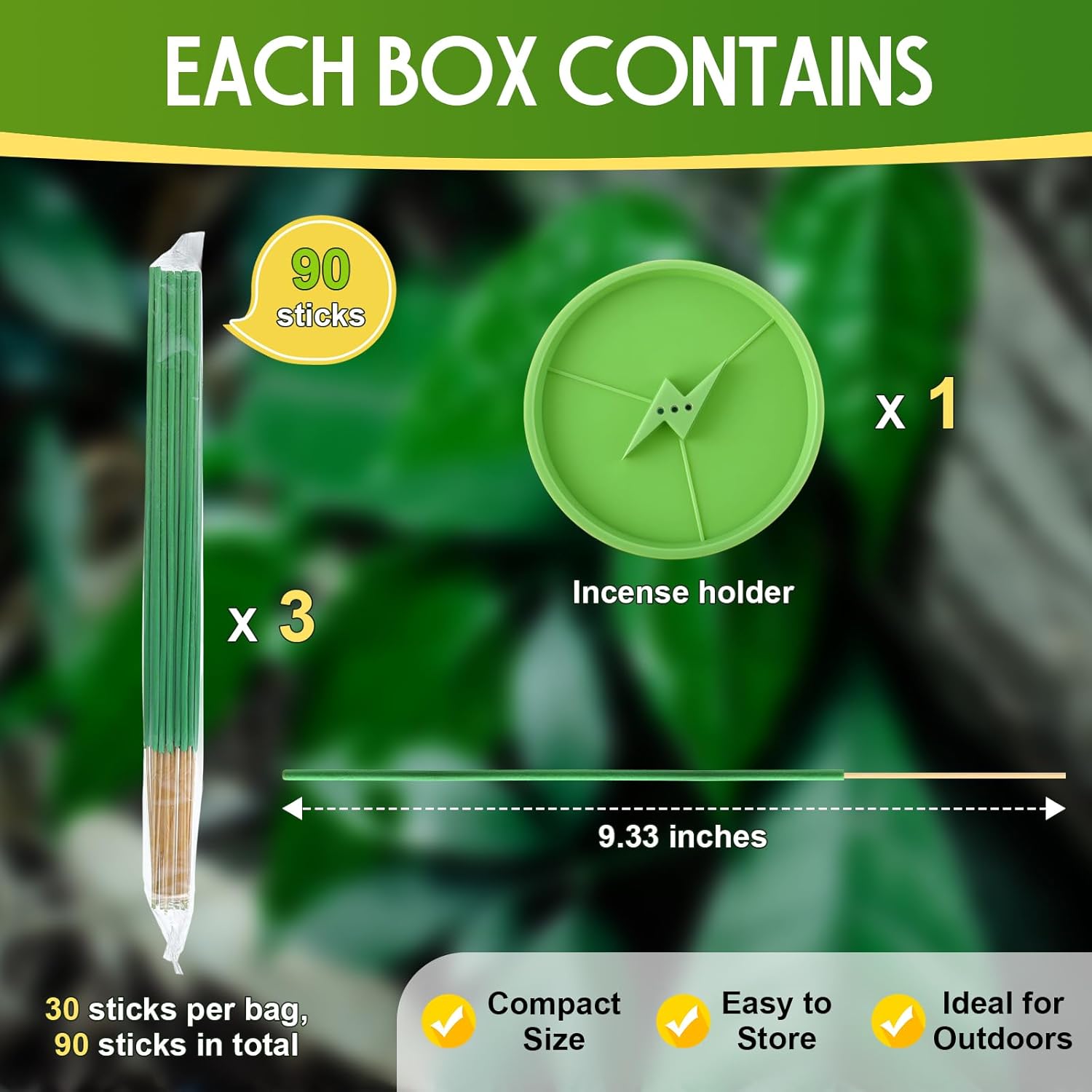 Qualirey 90 Pcs Citronella Incense Sticks for Outdoor Use