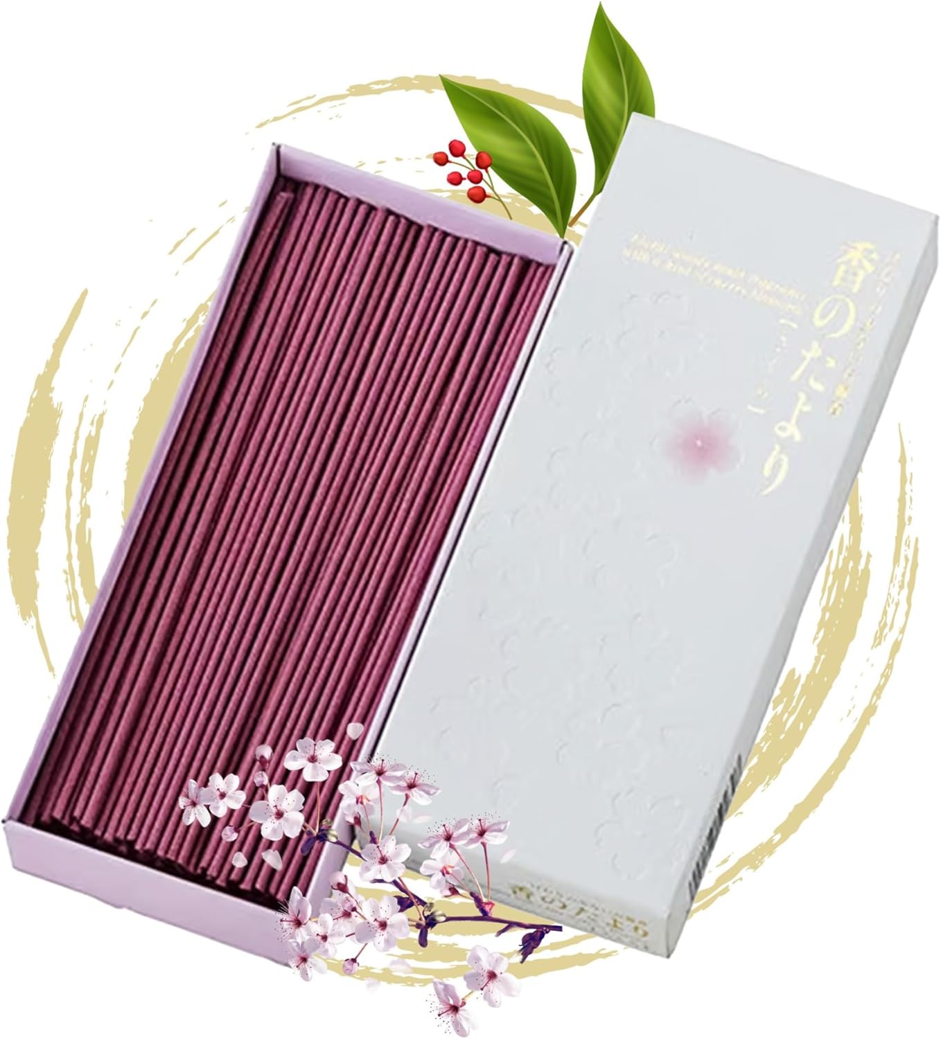 Hasegawa K no Tazuki Sakura Scent Incense Low Smoke 70g 25-Minute Burn Pink Packaging