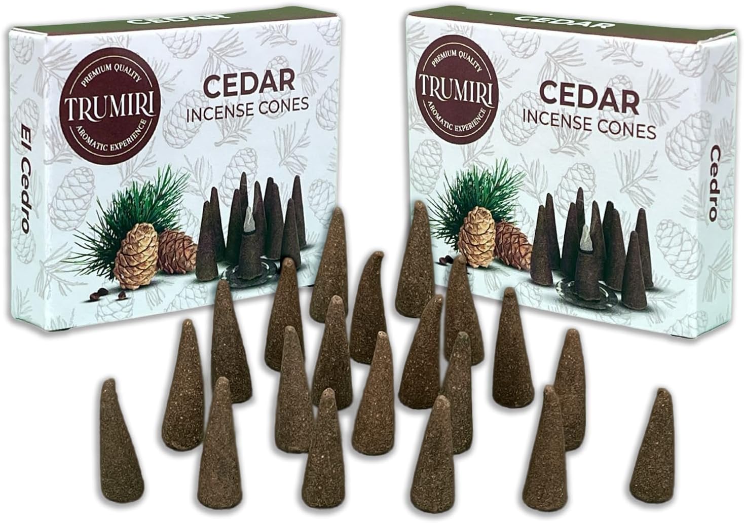 TRUMIRI Cedar Incense Cones - 20 Pack of 10 Dual Incense Cones