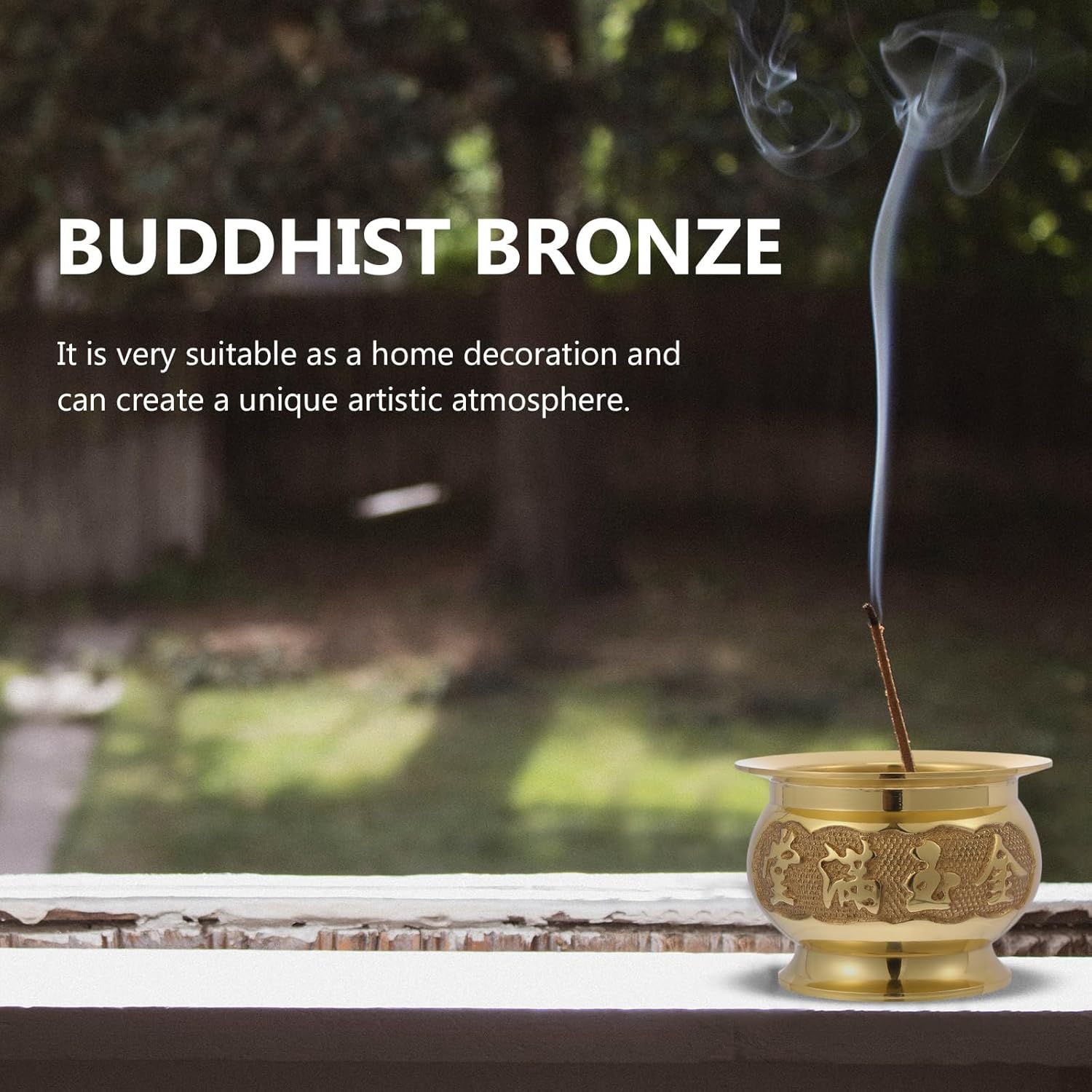 HEALLILY Buddhist Incense Holder Copper Offering Bowl Decor