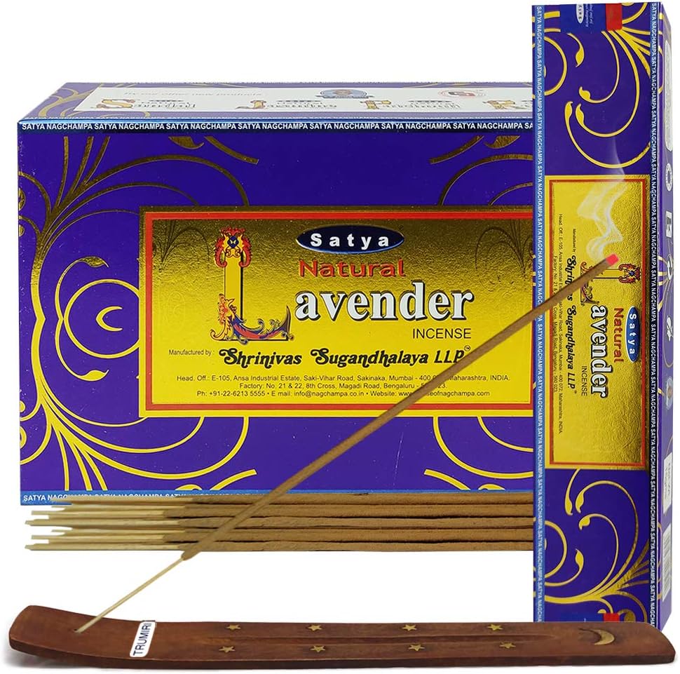 Natural Lavender Incense Sticks and Holder Bundle