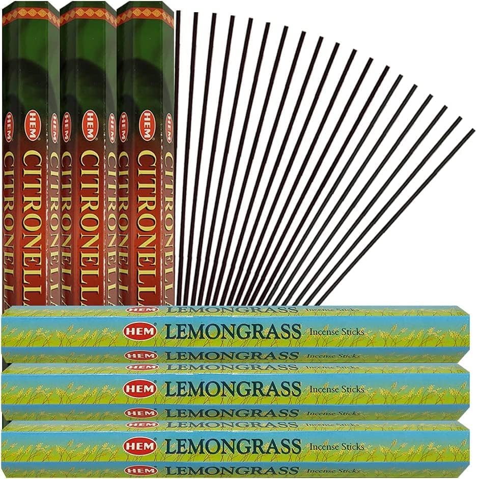 Citronella Lemongrass Incense Sticks and Holder Bundle
