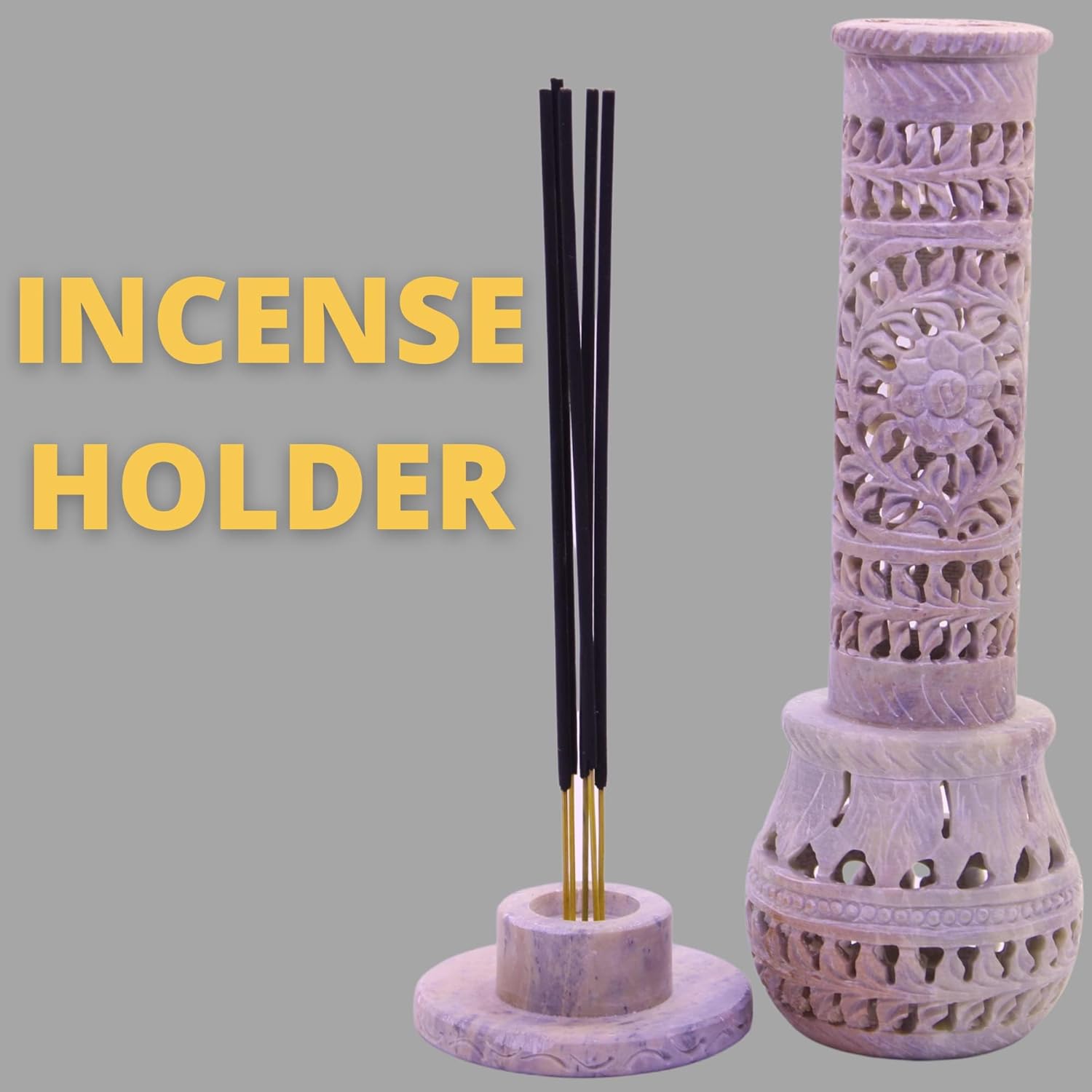 Handmade Carving Soapstone Incense Holder Tower