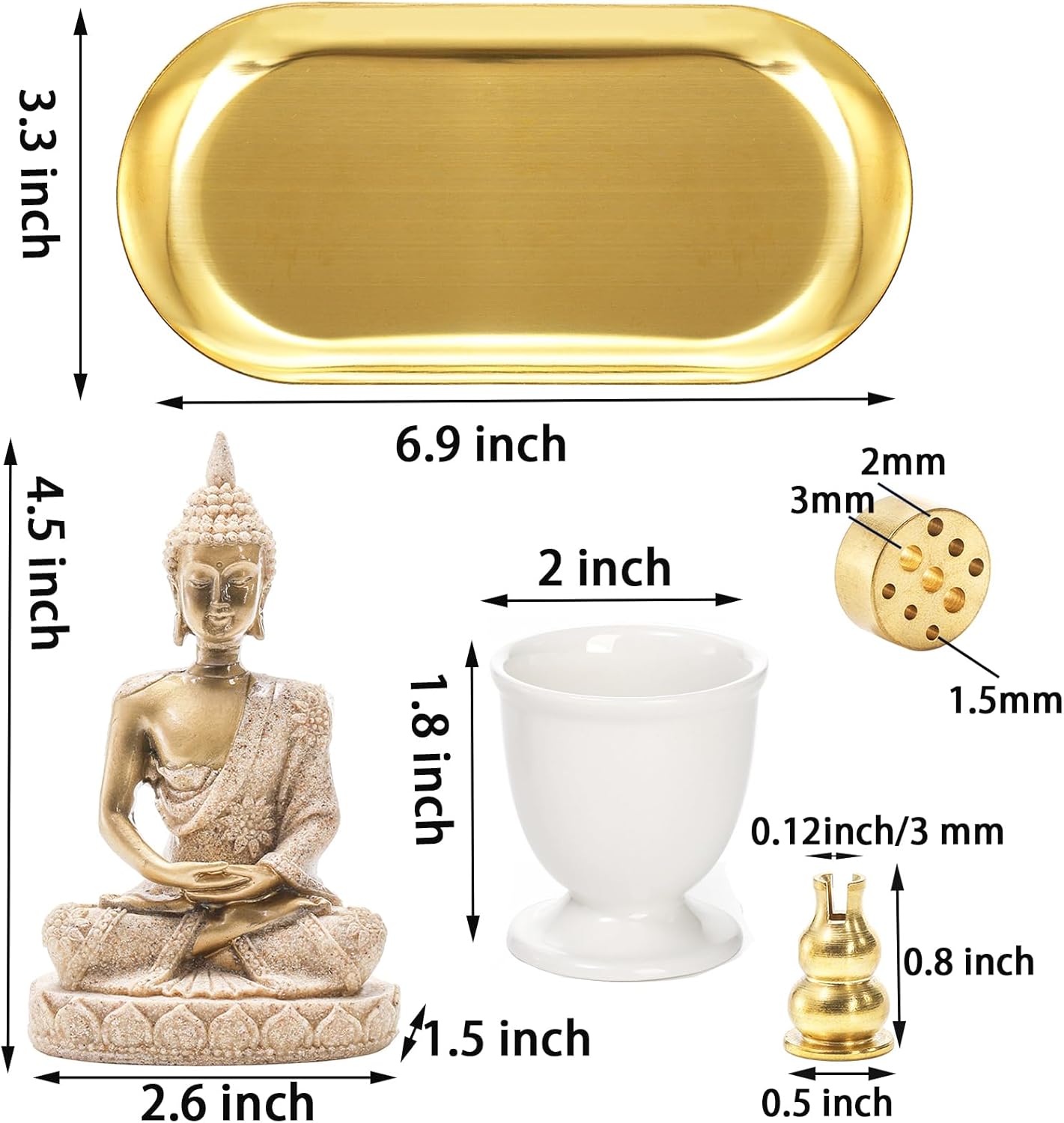 TOPZEA 6 in 1 Incense Holder Set for Meditation and Yoga