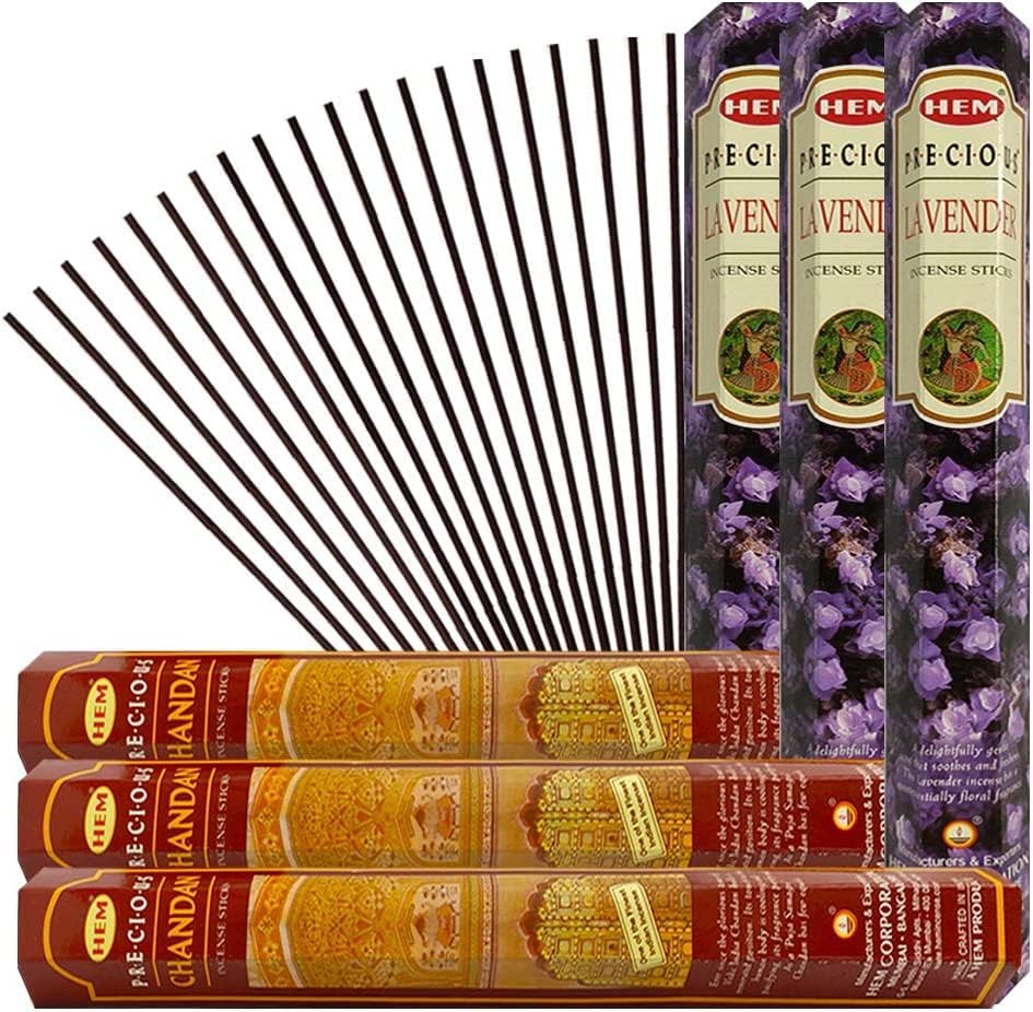 TRUMIRI Lavender and Sandalwood Incense Sticks With Holder Bundle