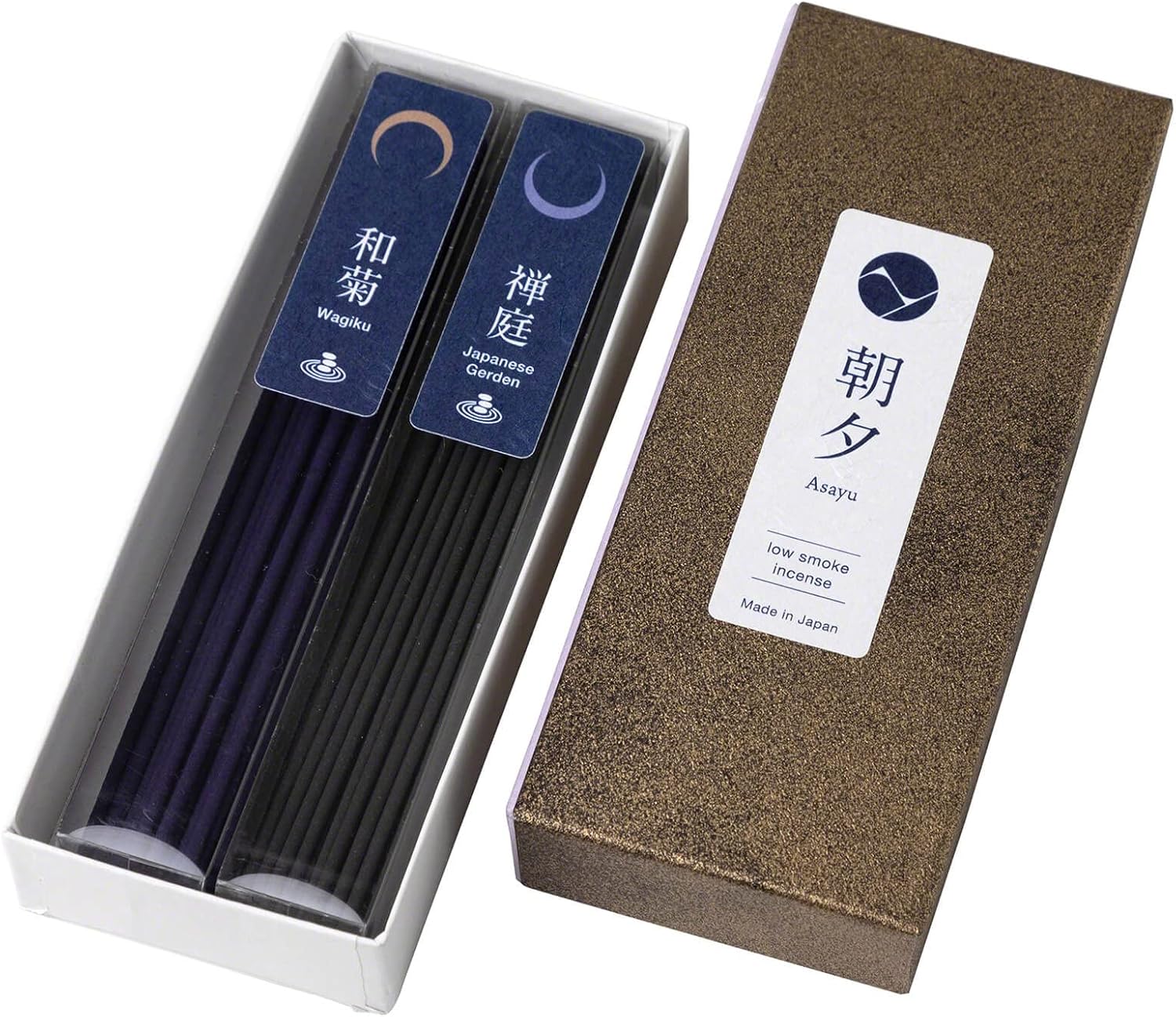 Asayu Japan Low Smoke Incense Sticks - Zen Set for Yoga and Meditation