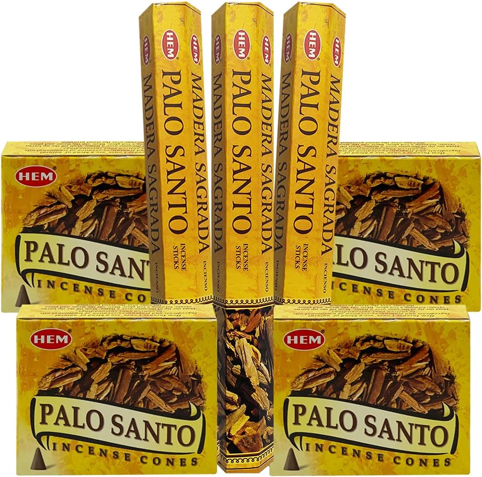 TRUMIRI Palo Santo Incense Sticks and Cones Bundle with Burner Holder