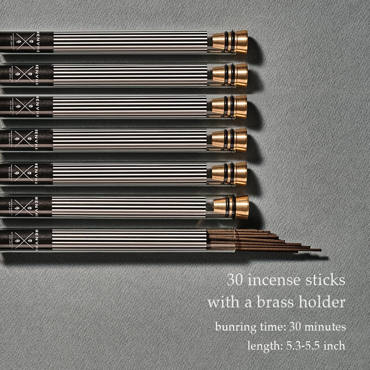 Japanese Incense Sticks with Brass Holder - Lavender Night Series 30 Sticks