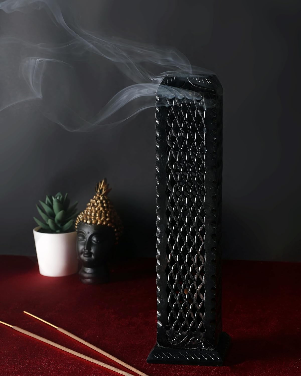 Handmade Soapstone Incense Stick Tower Holder