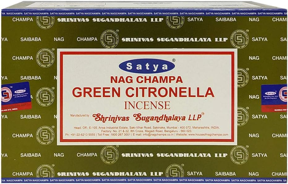 Green Citronella Incense Sticks and Holder Bundle