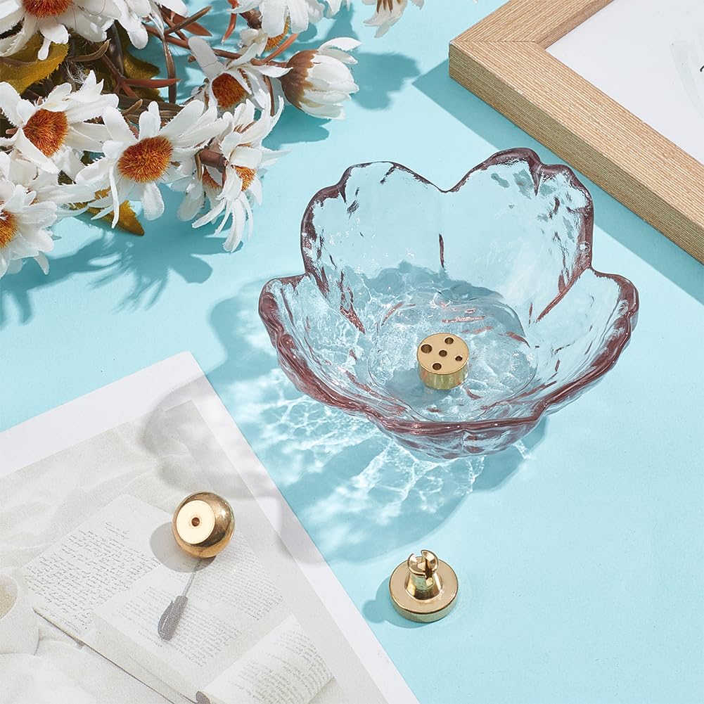 PLIGREAT Glass Cherry Blossom Incense Holder for Sticks and Conical Incense 3 Styles Burner