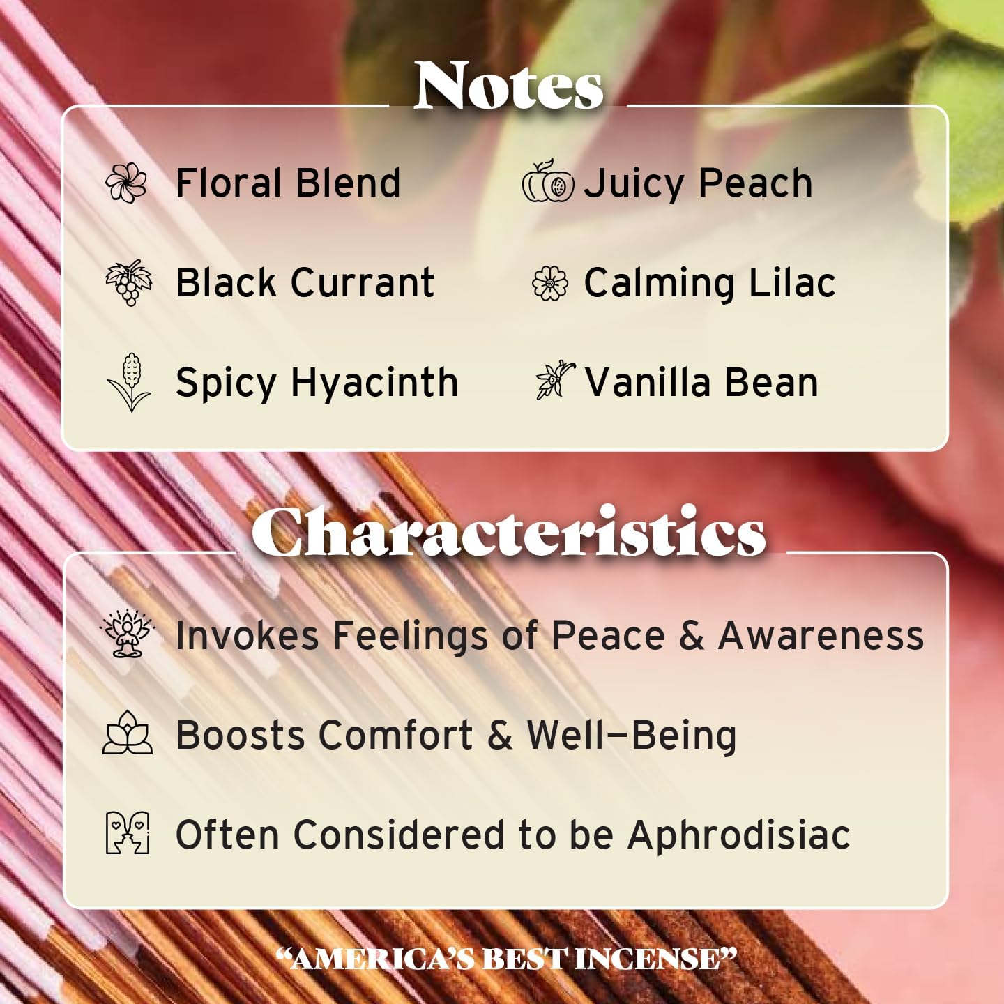 Wild Berry Incense Sticks - Peace of Mind Scent