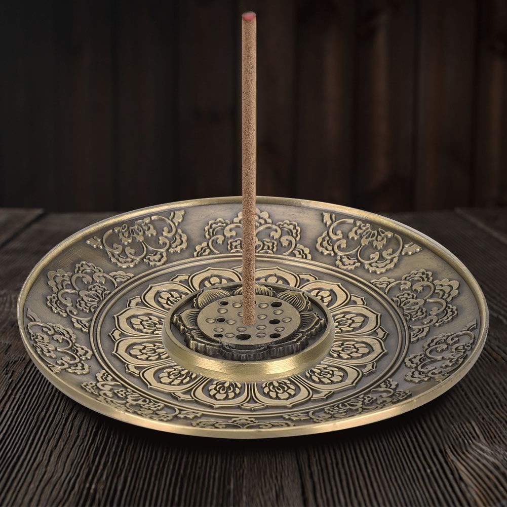 Luxurious Bronze Lotus Incense Holder with 9 Holes
