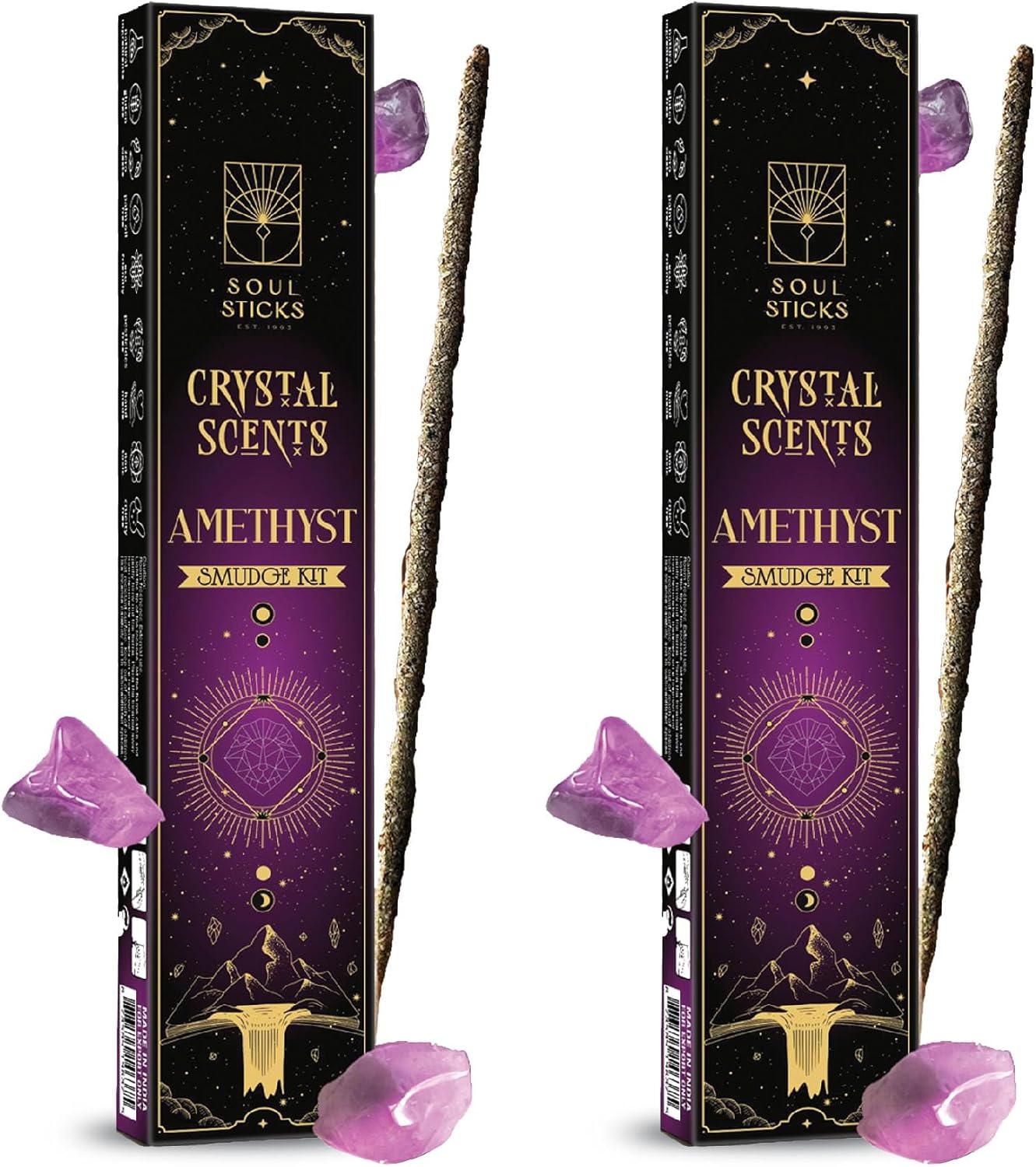 Soul Sticks French Lavender Incense Sticks 20g 5 Crystals Set