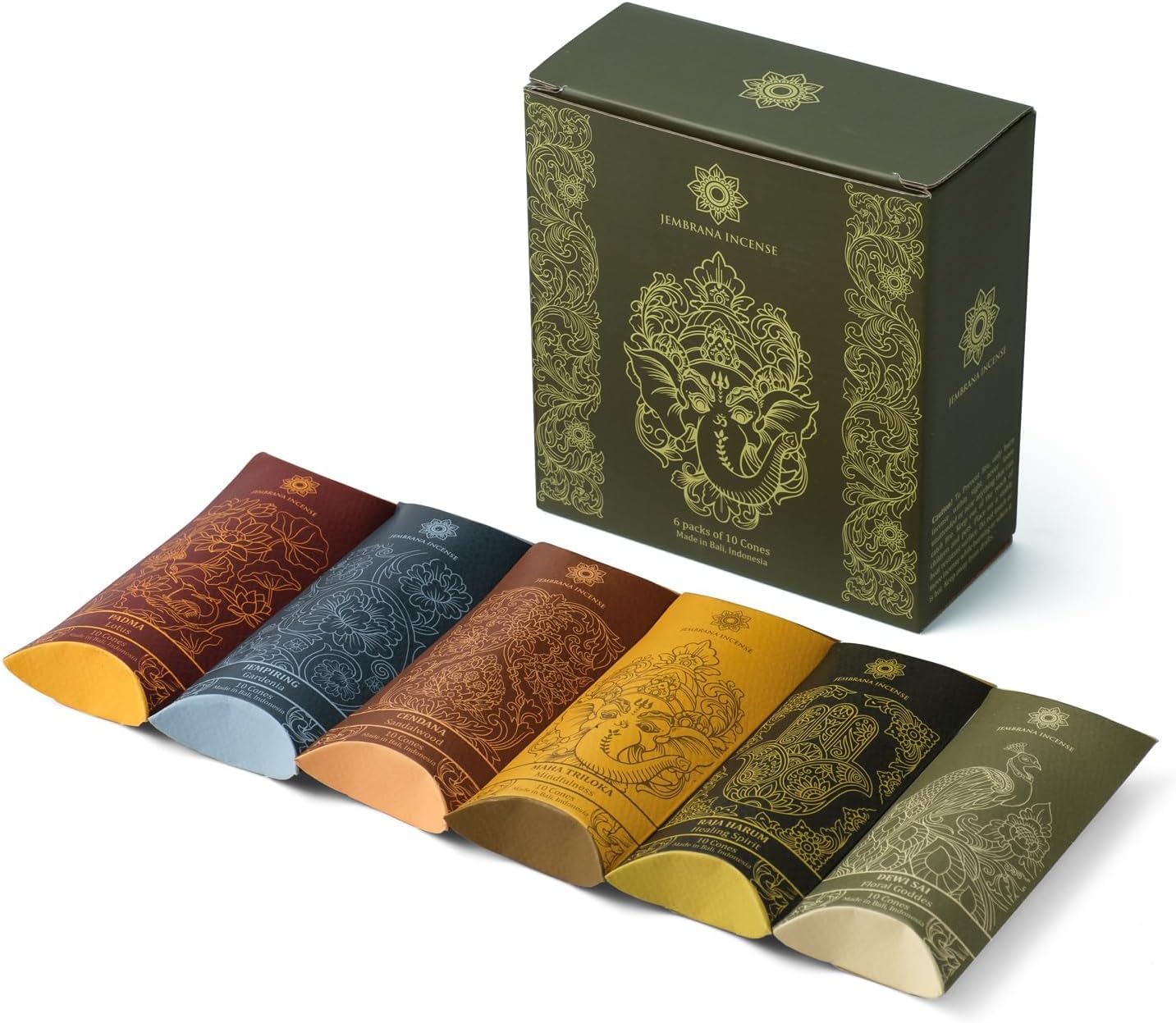 Jembrana Incense Cones - 6 Scents Mix 60 Total