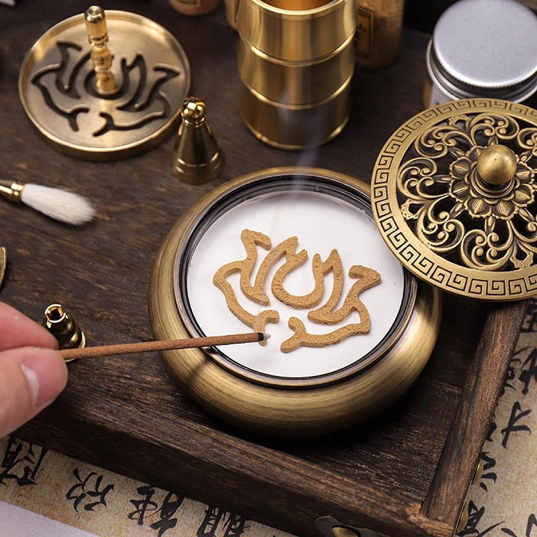 Powder Incense Burner Kit 24Pcs Pure Copper Set