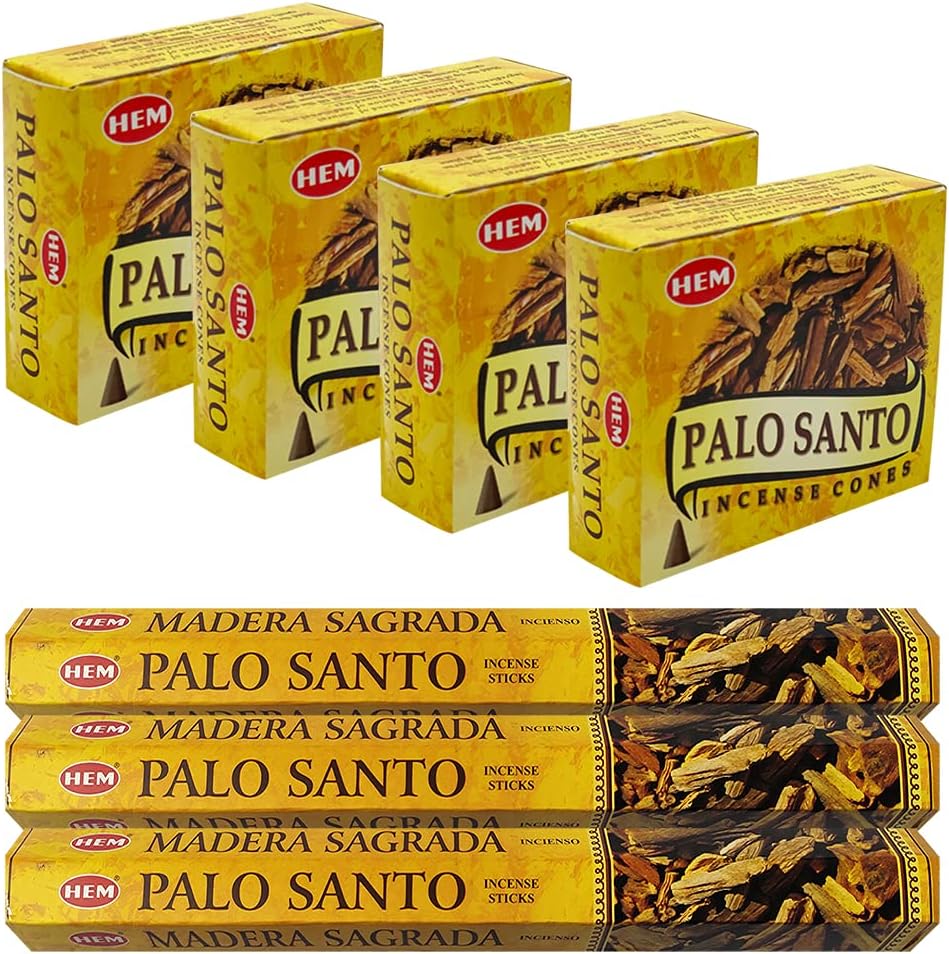 TRUMIRI Palo Santo Incense Sticks and Cones Bundle with Burner Holder