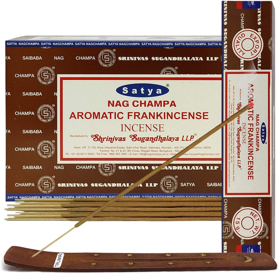 Aromatic Frankincense Incense Sticks and Holder Bundle