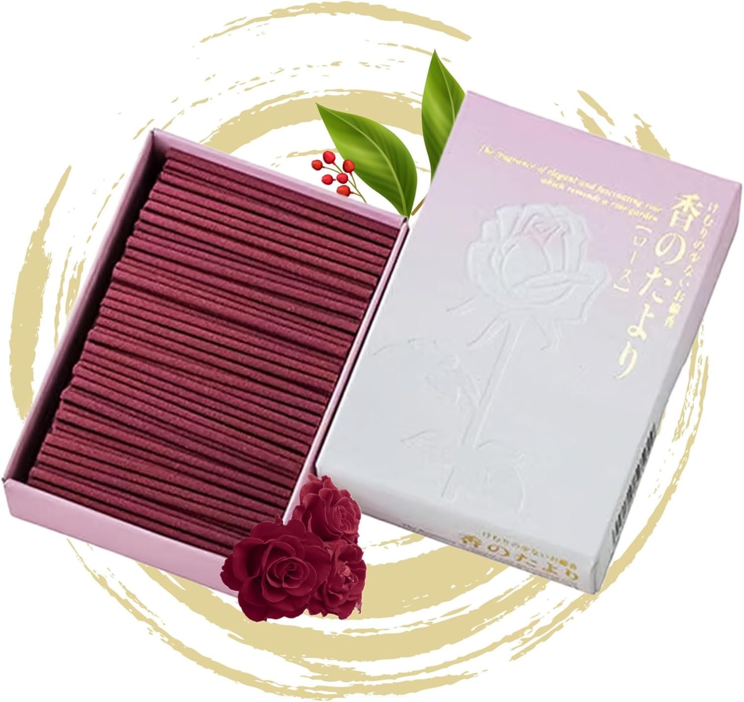 Hasegawa Ko no Tadori Rose Scent Mini Incense 12-Minute Burn 50g Low Smoke