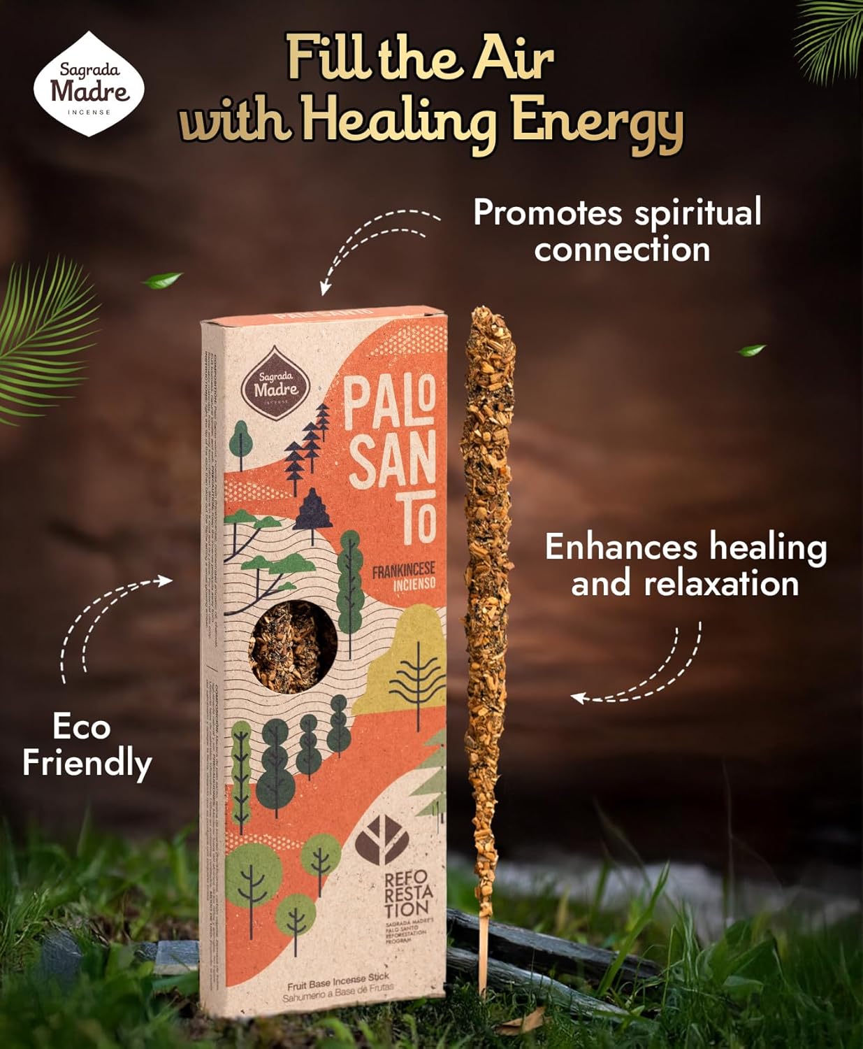 4pcs Wildly Harvested Palo Santo Incense Sticks with Frankincense