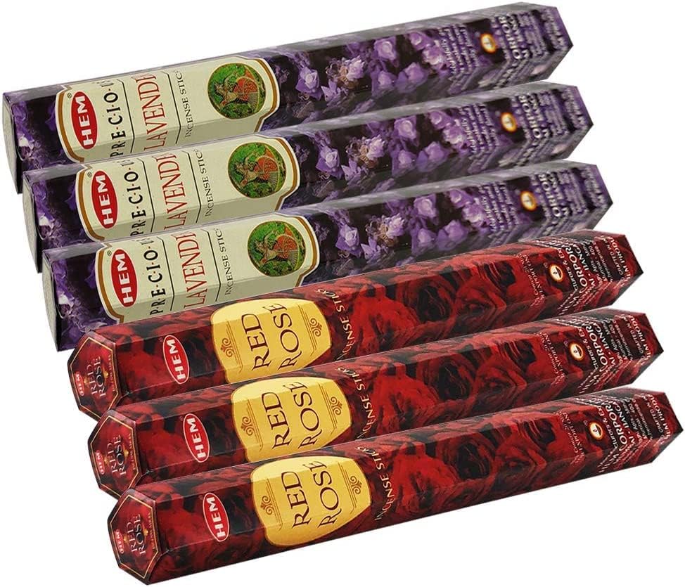 Precious Lavender Red Rose Incense Bundle With Holder