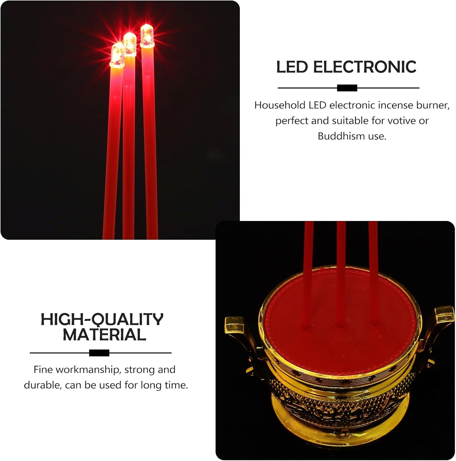 Buddha Style Electronic Incense Burner with LED Light