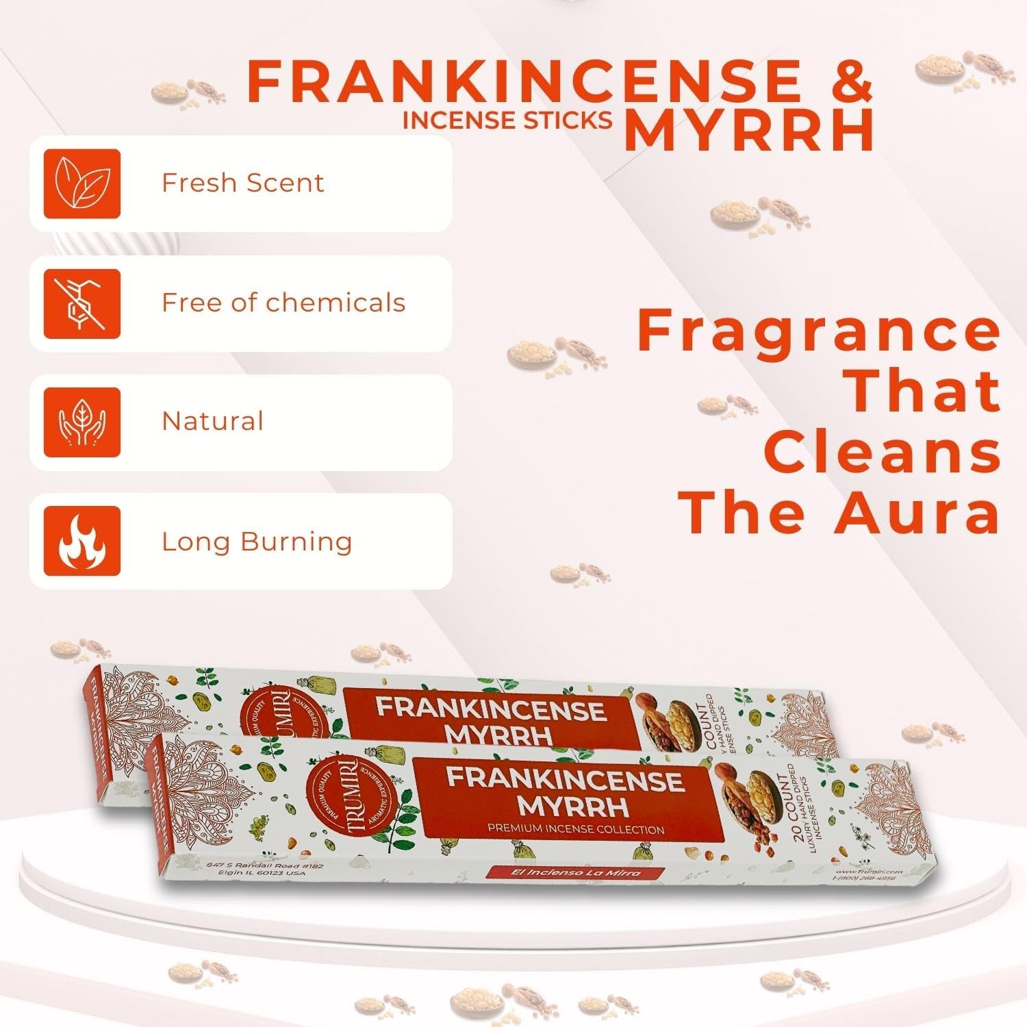 Frankincense and Myrrh Incense Sticks - 40 Sticks in Dual Pack