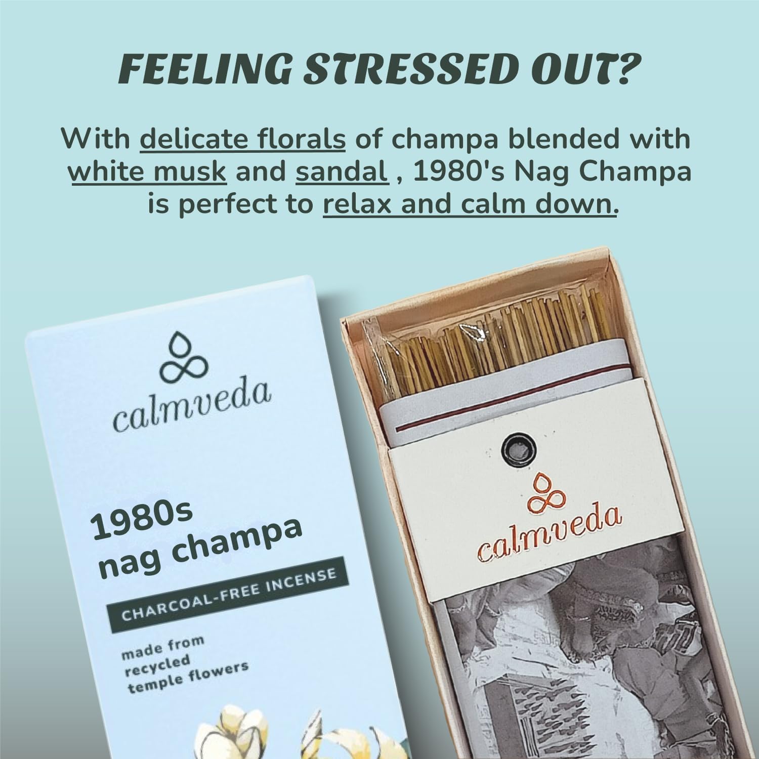 Calmveda 1980s Nag Champa Incense Sticks 80 Sticks