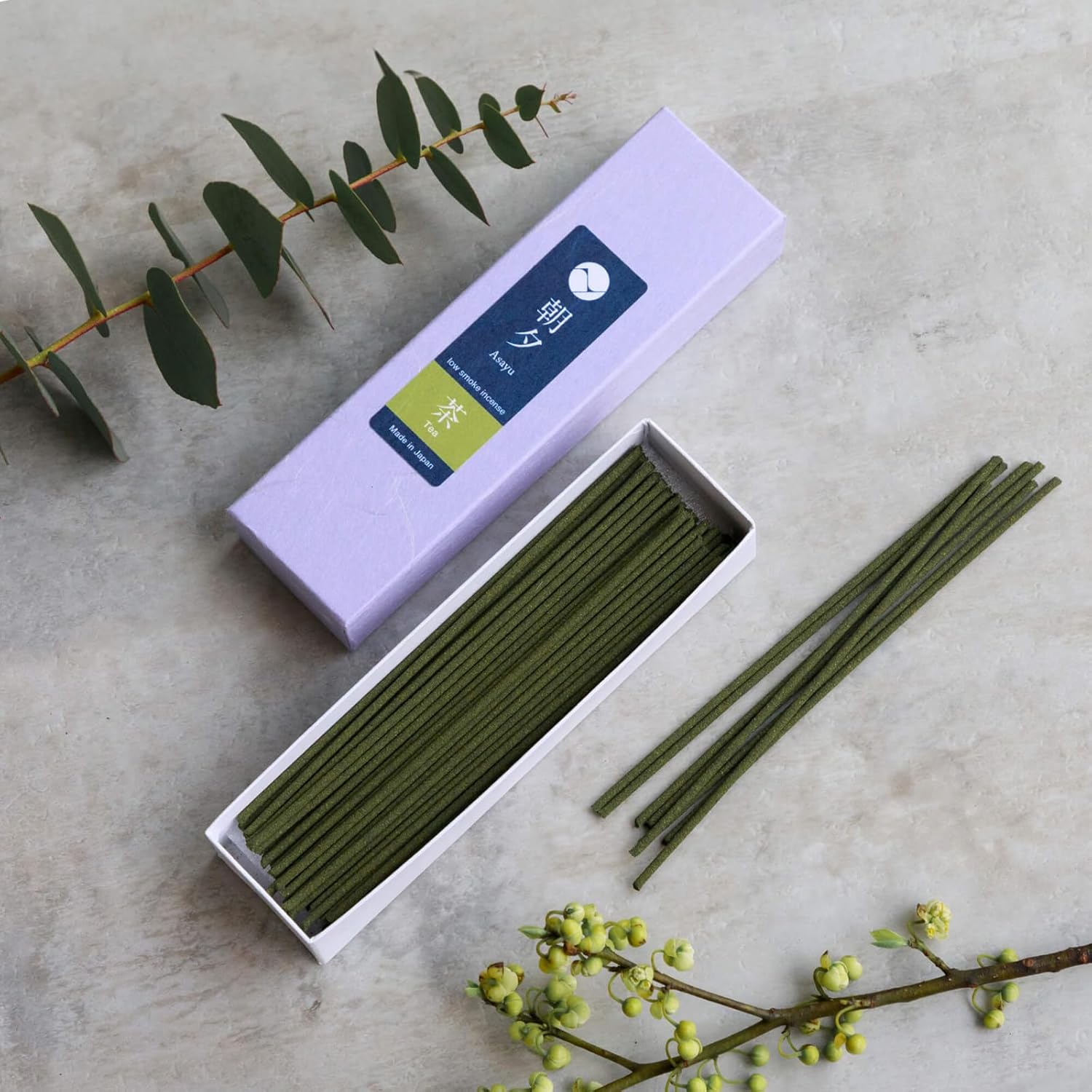 Asayu Japan Matcha Incense Sticks 20g Sample Low Smoke Non-Toxic