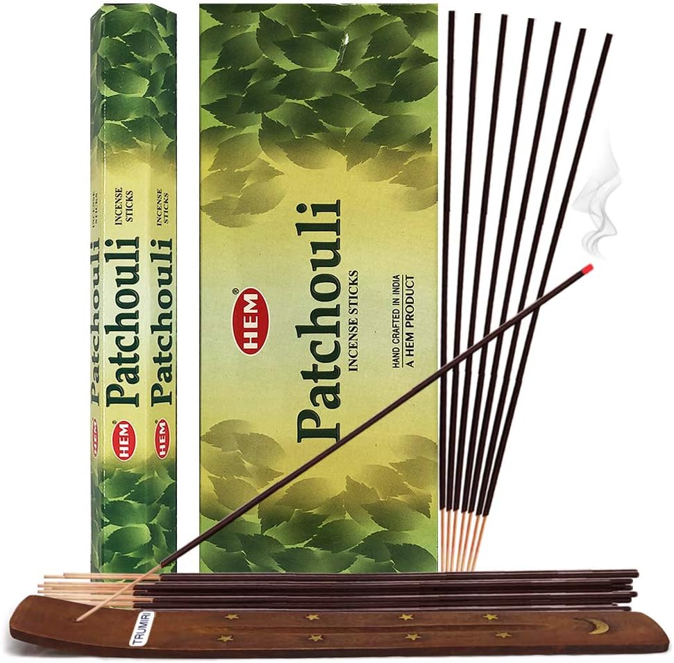 TRUMIRI Patchouli Incense Sticks and Holder Bundle