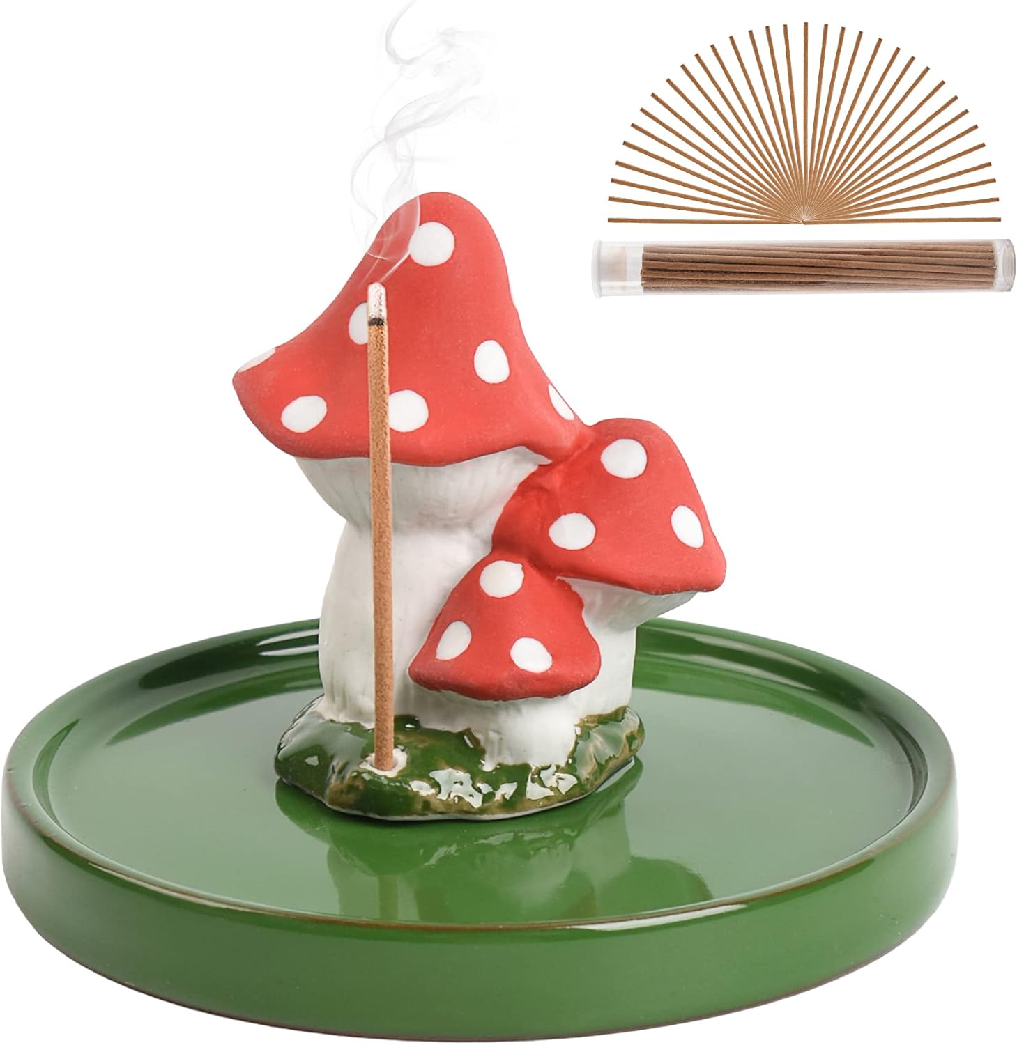 Mushroom Incense Holder with 30 Sticks