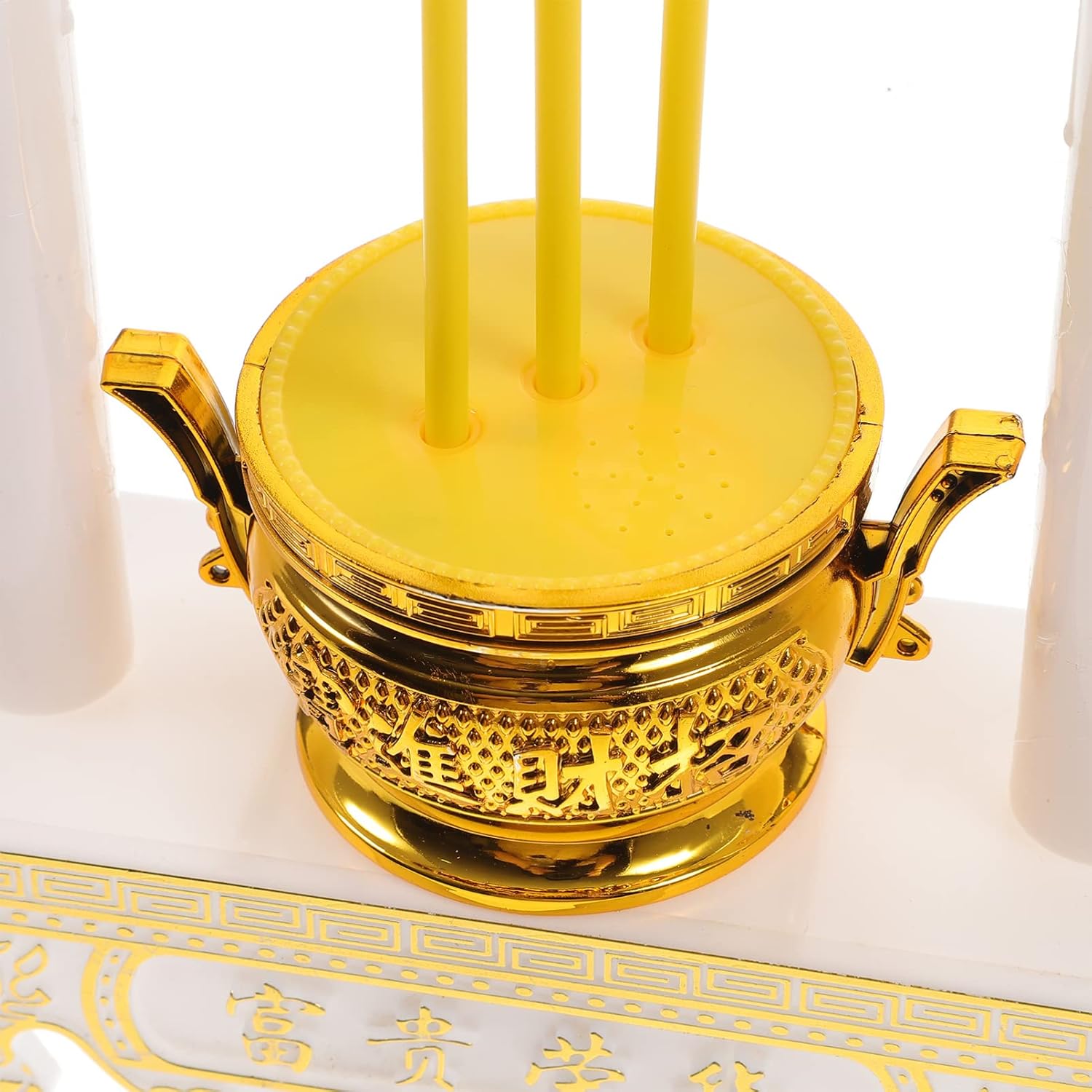 1 Pc LED Incense Burner Kit - Buddhist Wealth Figurine Ornament for Home Decoration