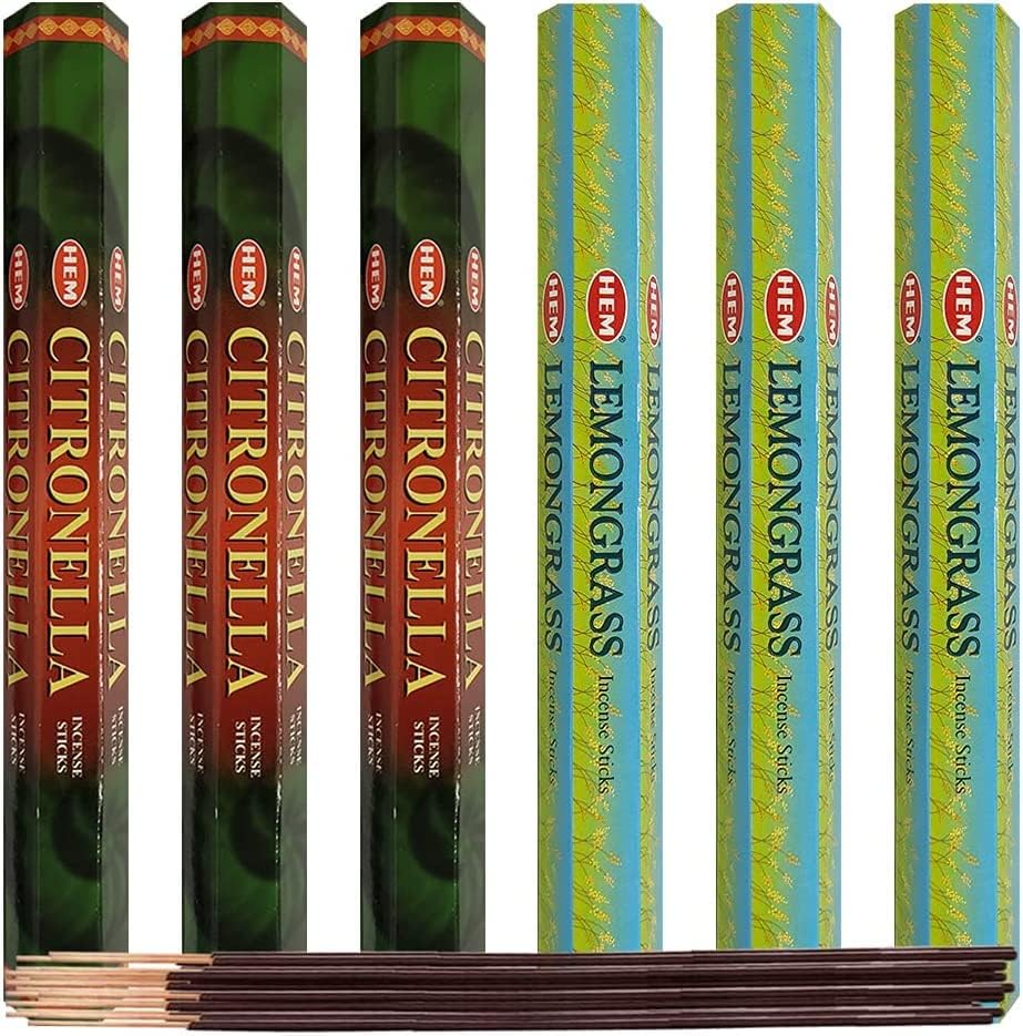 Citronella Lemongrass Incense Sticks and Holder Bundle