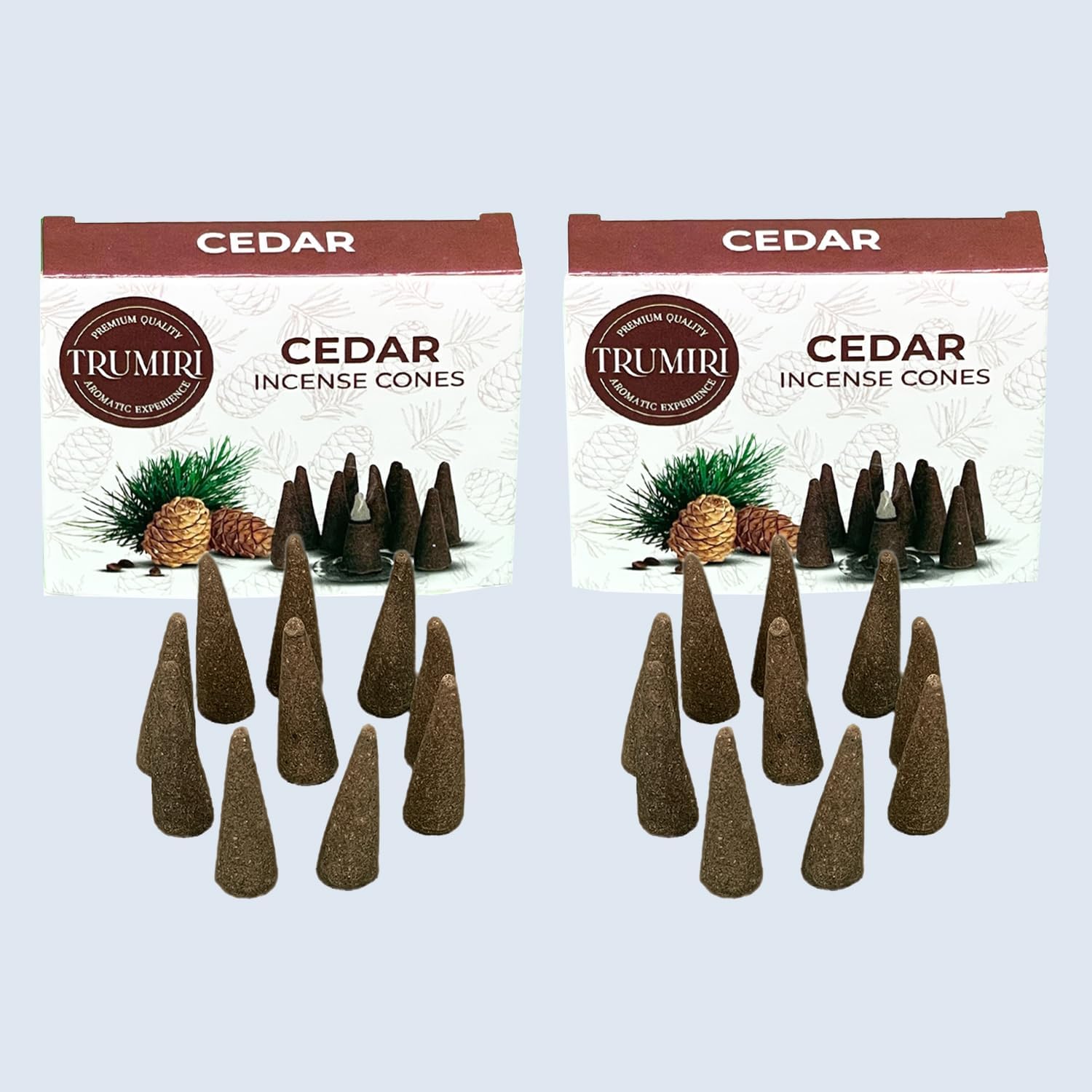 TRUMIRI Cedar Incense Cones - 20 Pack of 10 Dual Incense Cones