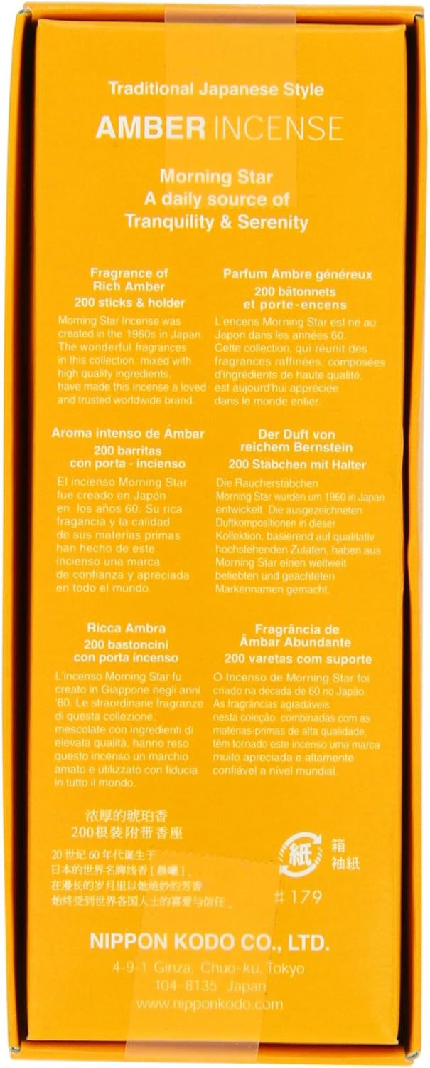 Morning Star Amber Incense 200 Sticks Holder
